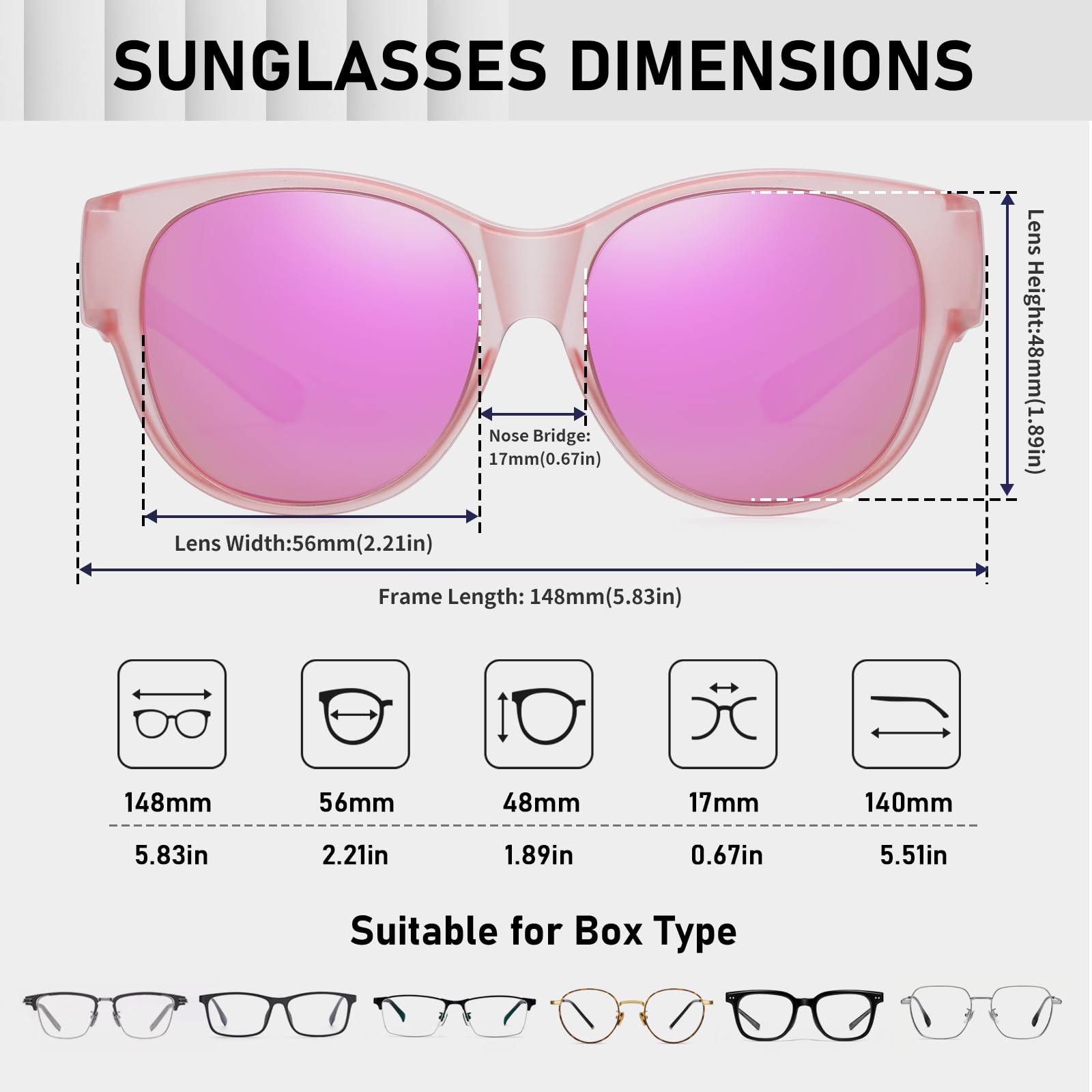 HAOLOTA Cat Eye Sunglasses Over Glasses SG0179