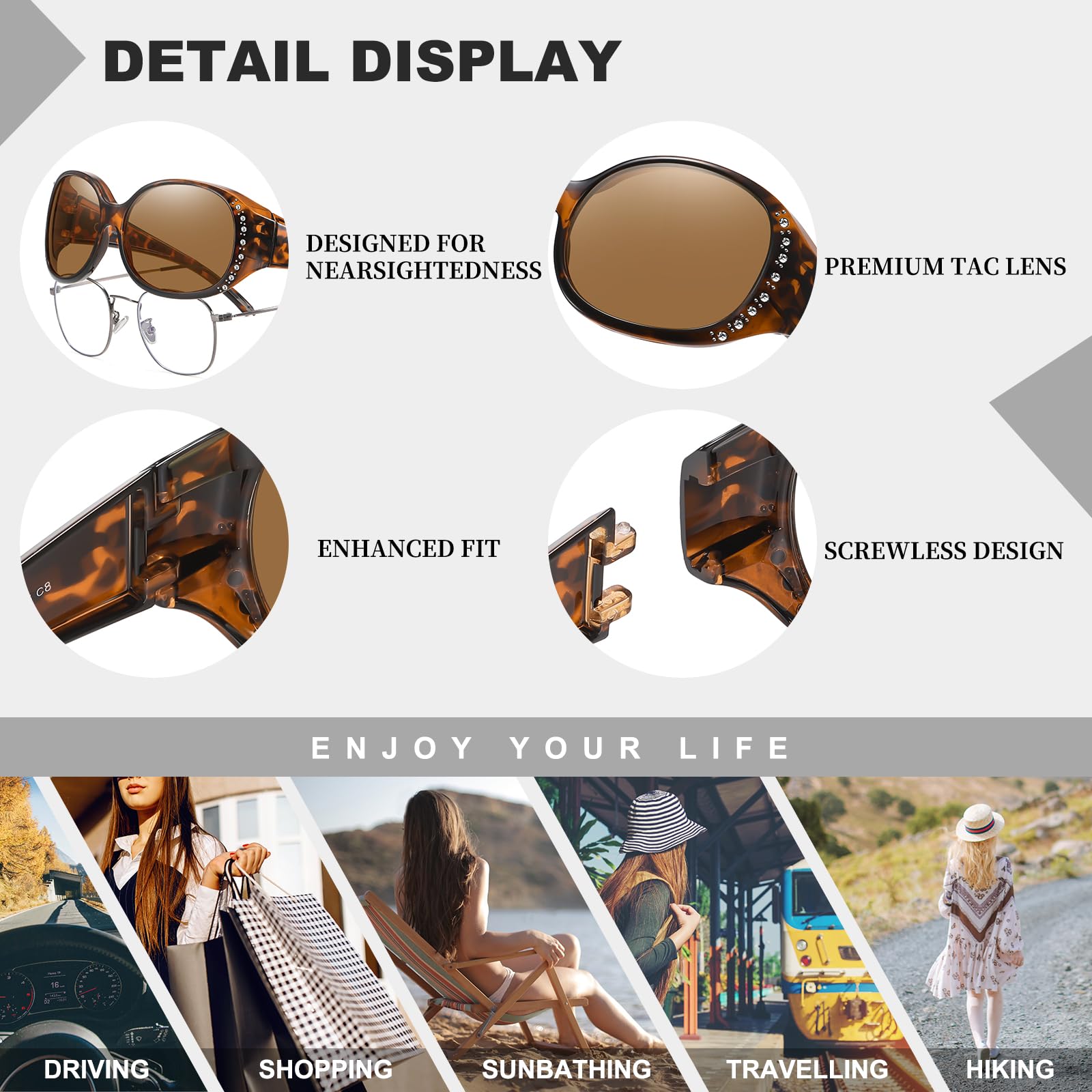 HAOLOTA Rhinestone Fit Over Sunglasses Women SG0108
