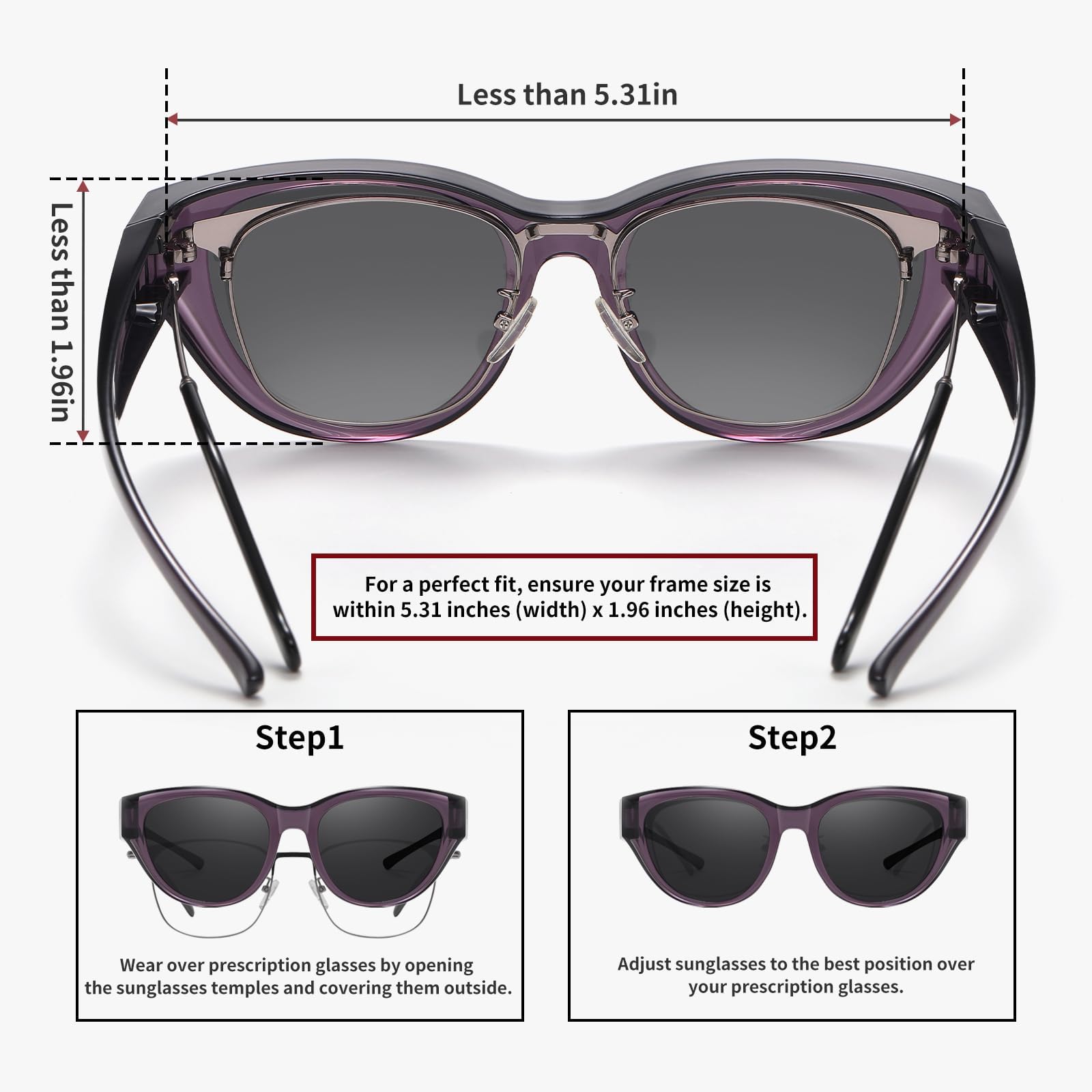 HAOLOTA Small Cat Eye Fit Over Sunglasses Women SG0171