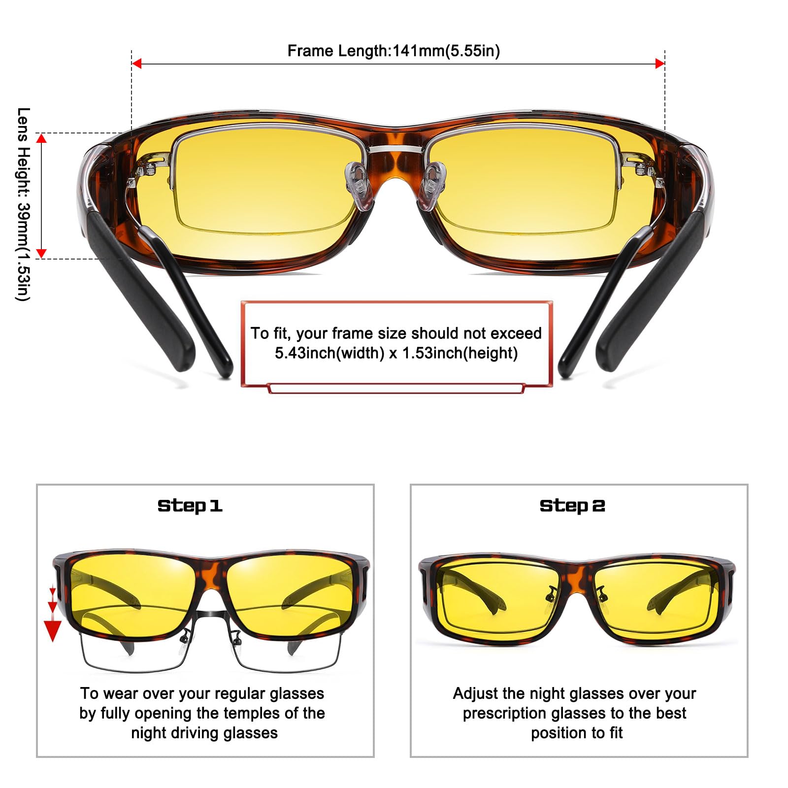 HAOLOTA Night Driving Over Glasses Men Women NV0154