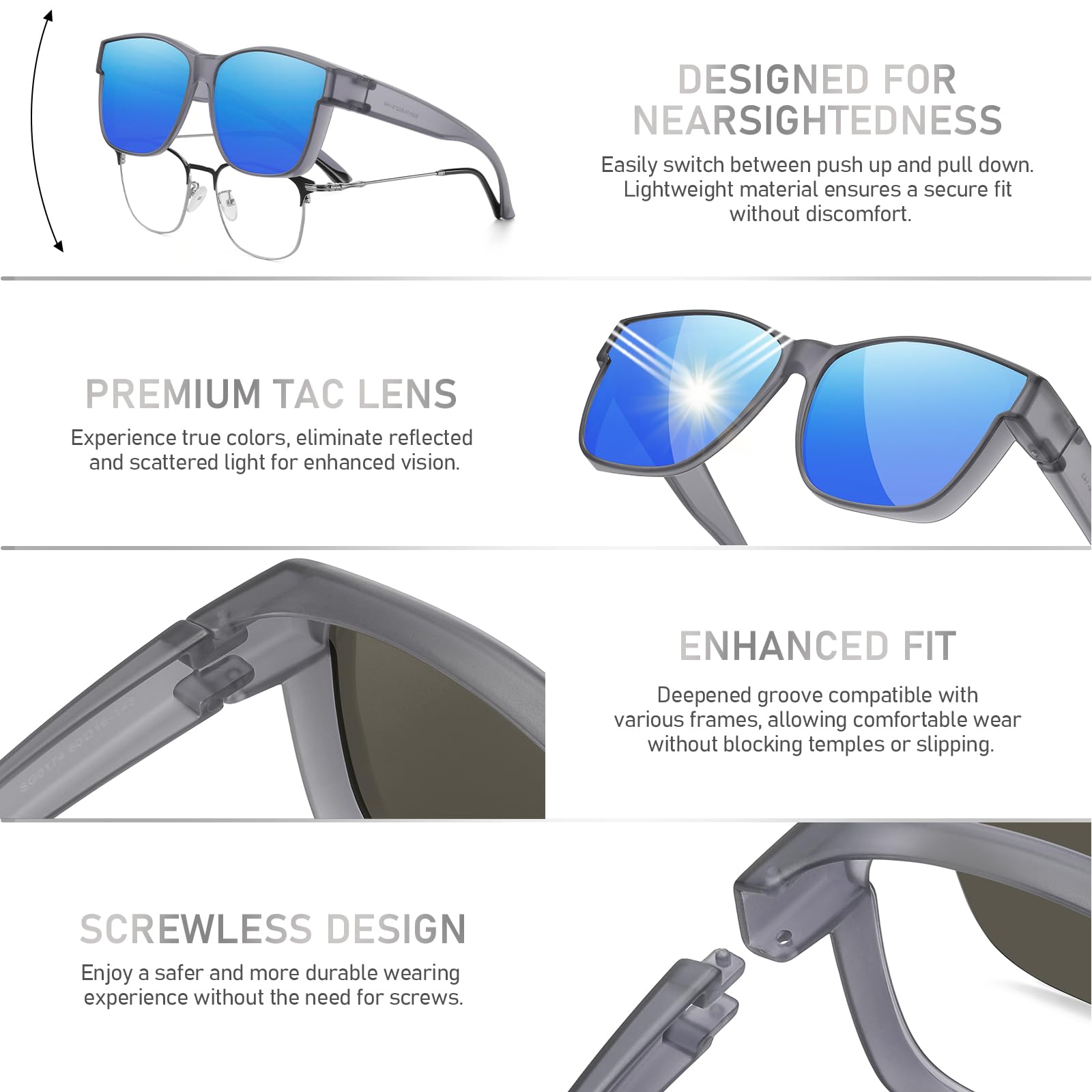 HAOLOTA Square Oversized Over Sunglasses Men SG0174L