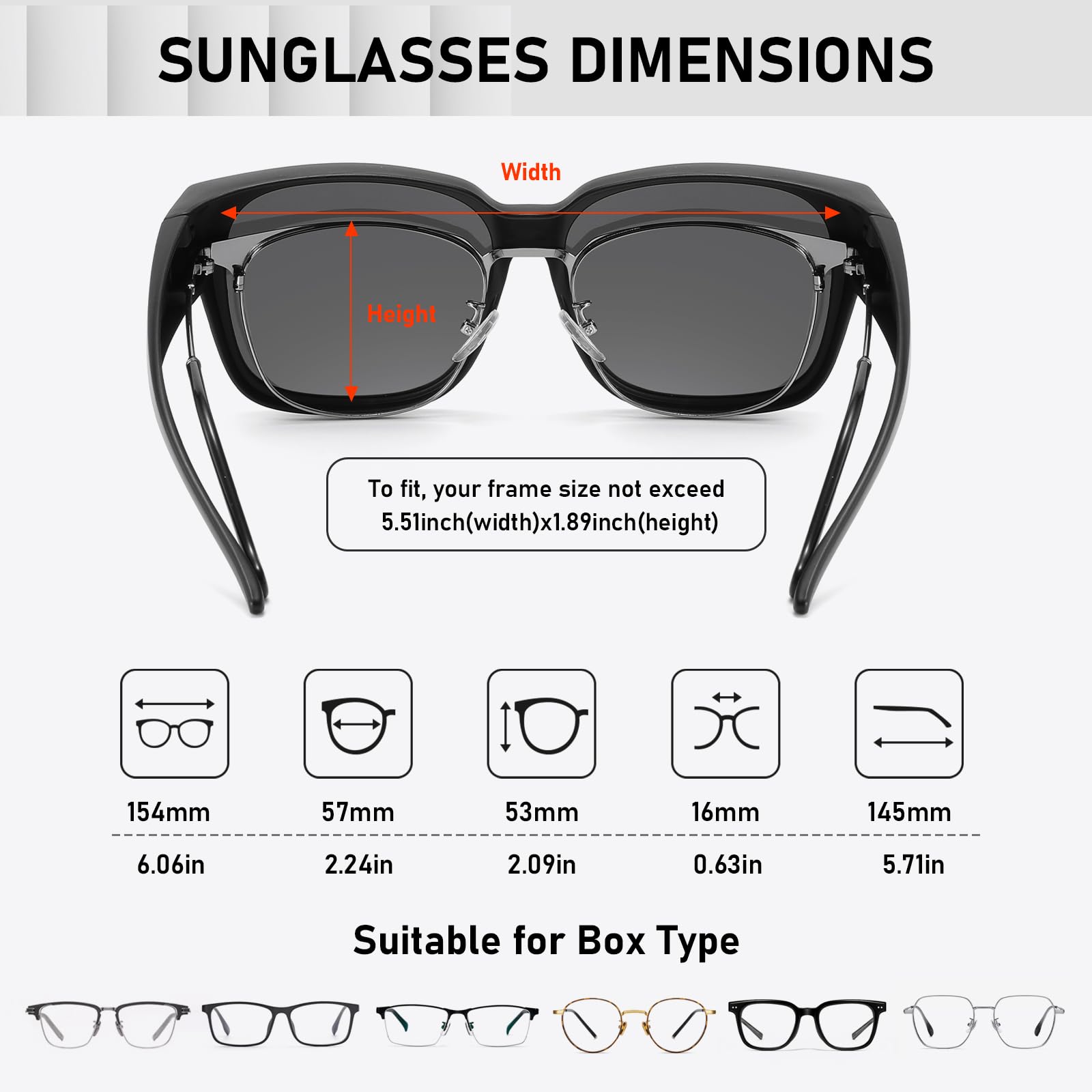 HAOLOTA 3pcs Polarized Over Sunglasses Men Women SG1824-3P