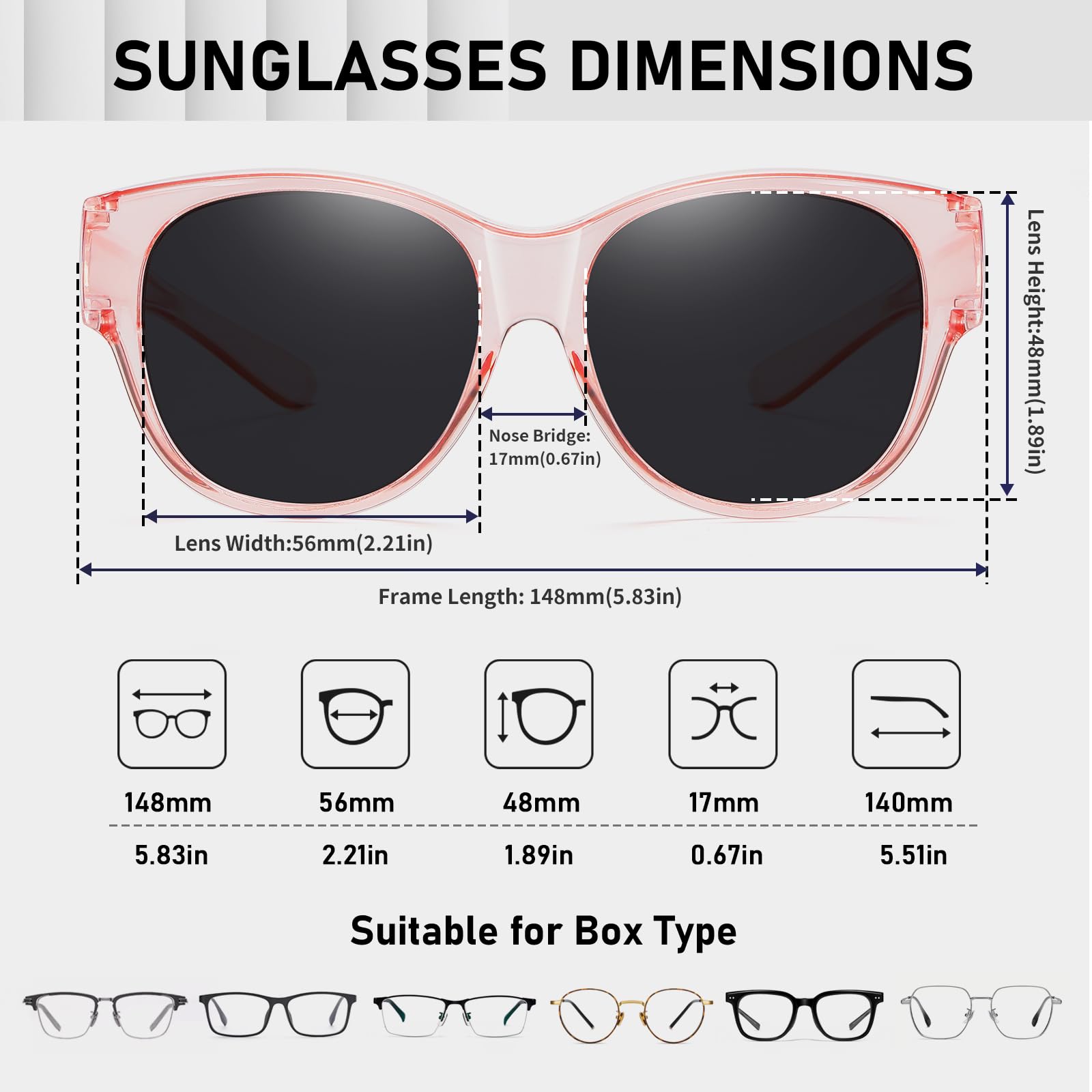 HAOLOTA Cat Eye Sunglasses Over Glasses SG0179