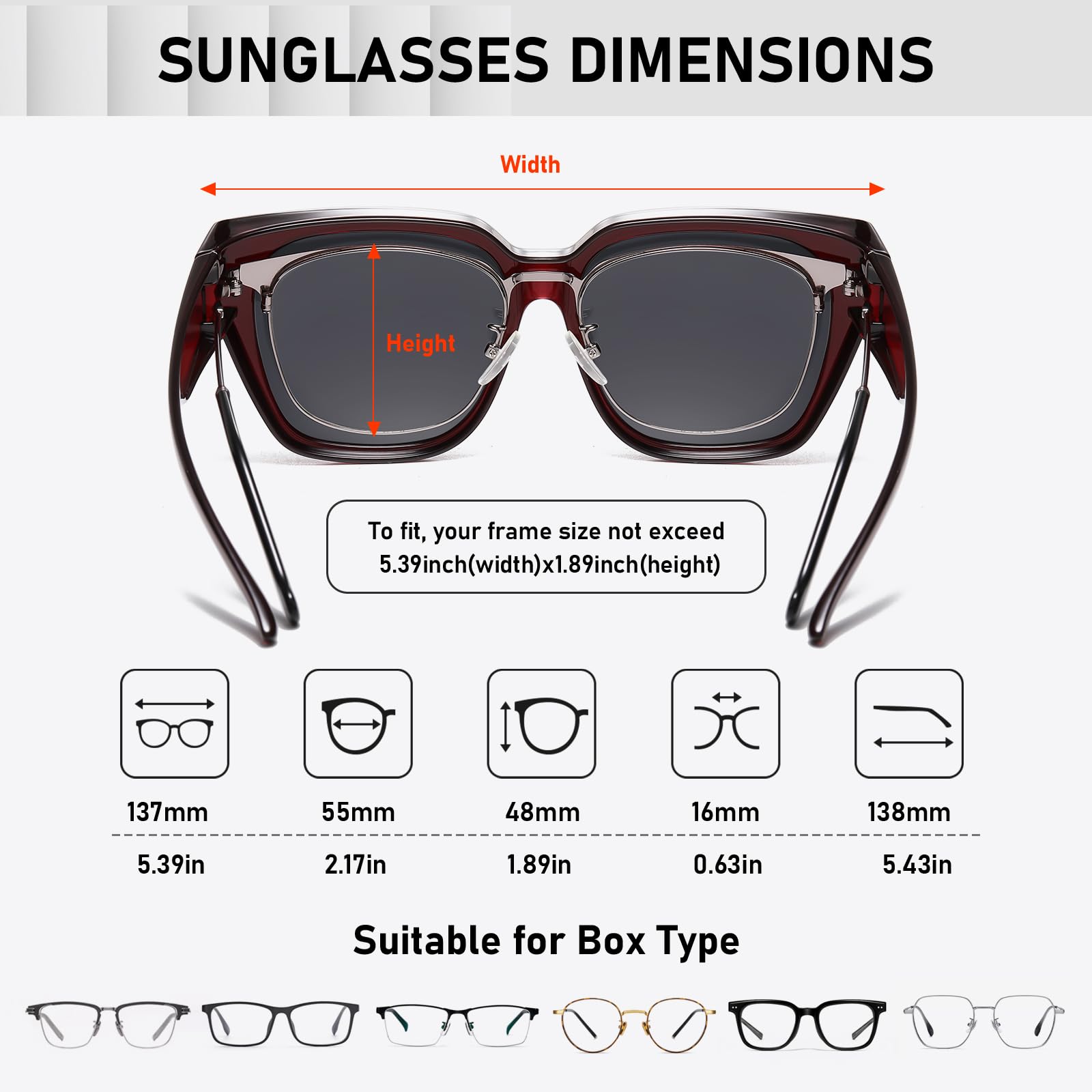 HAOLOTA Square Shapes Fit-Over Sunglasses SG0512