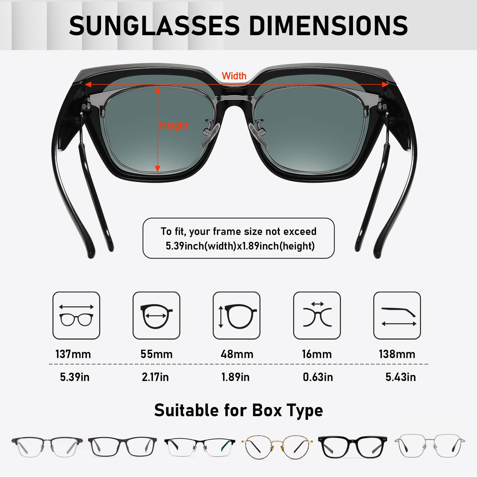 HAOLOTA Square Shapes Fit-Over Sunglasses SG0512