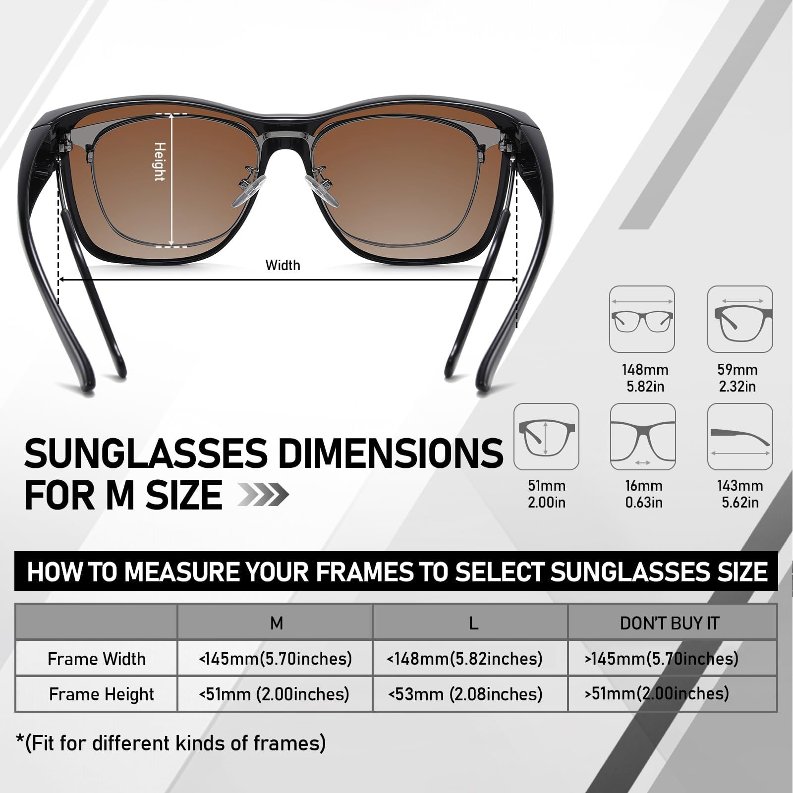 HAOLOTA Square Shades Fit-Over Sunglasses Men SG0174M