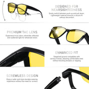 HAOLOTA Square Night Vision Driving Over Glasses NV0174L