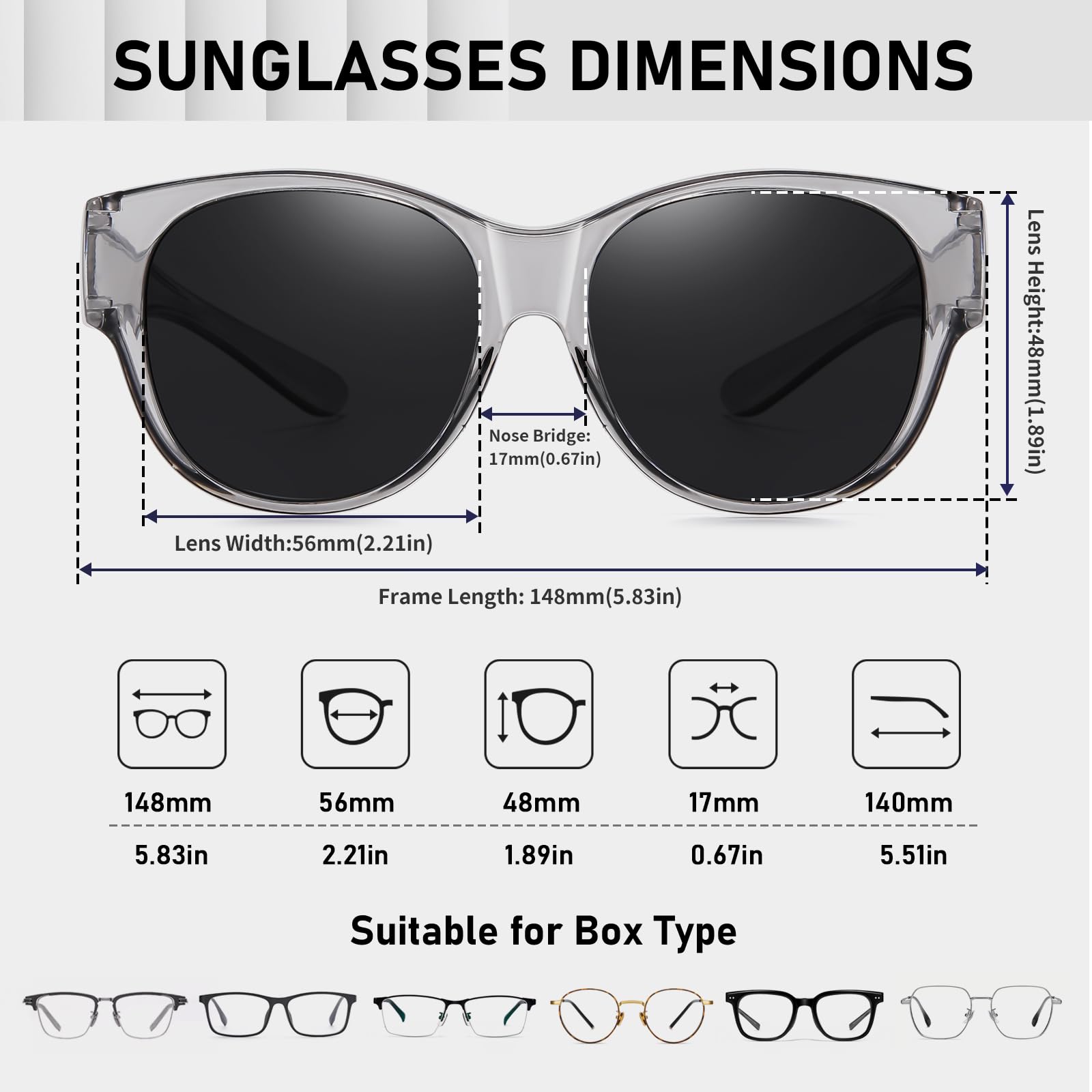 HAOLOTA Cat Eye Sunglasses Over Glasses SG0179
