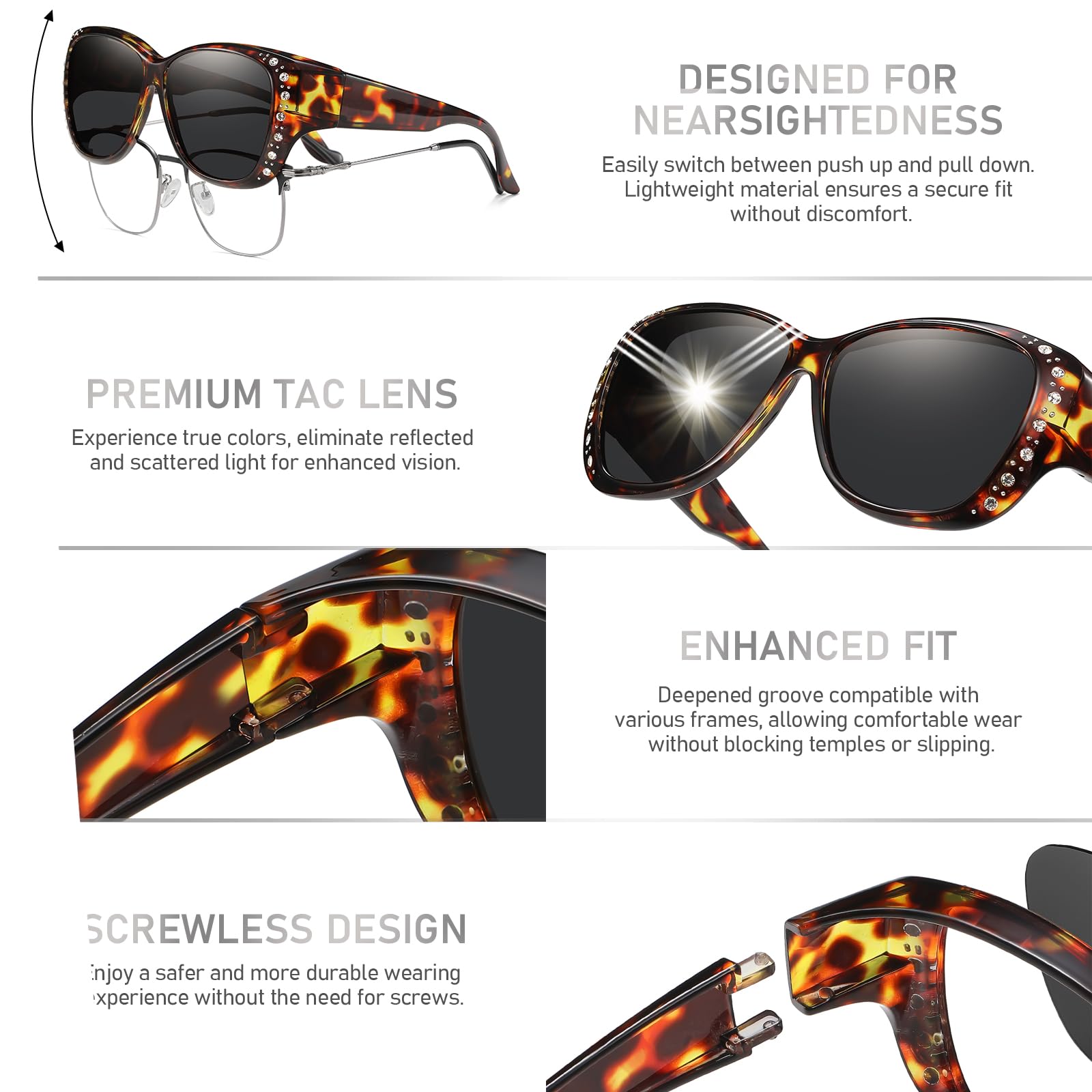 HAOLOTA Rhinestone Fit Over Sunglasses Women SG0107
