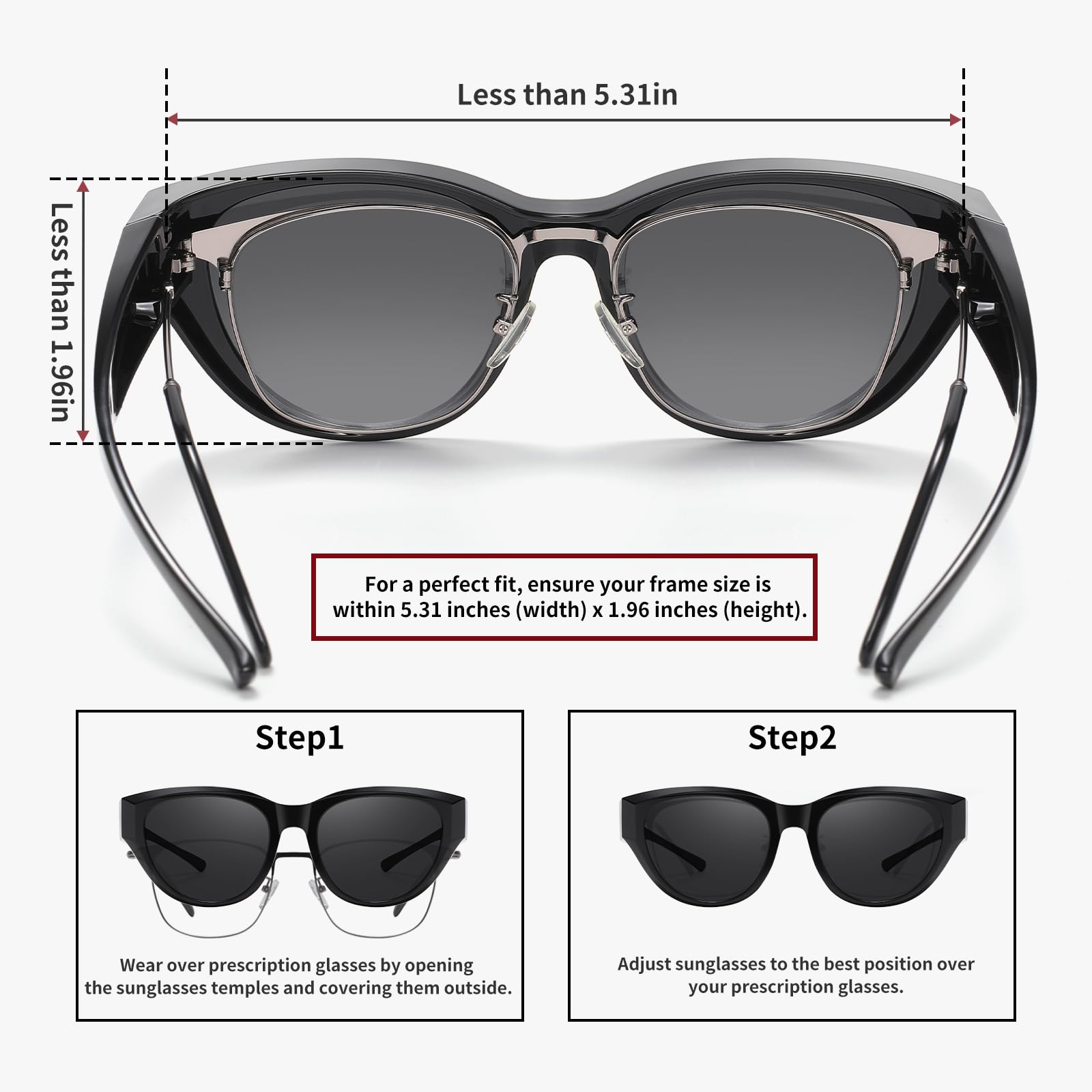 HAOLOTA Small Cat Eye Fit Over Sunglasses Women SG0171