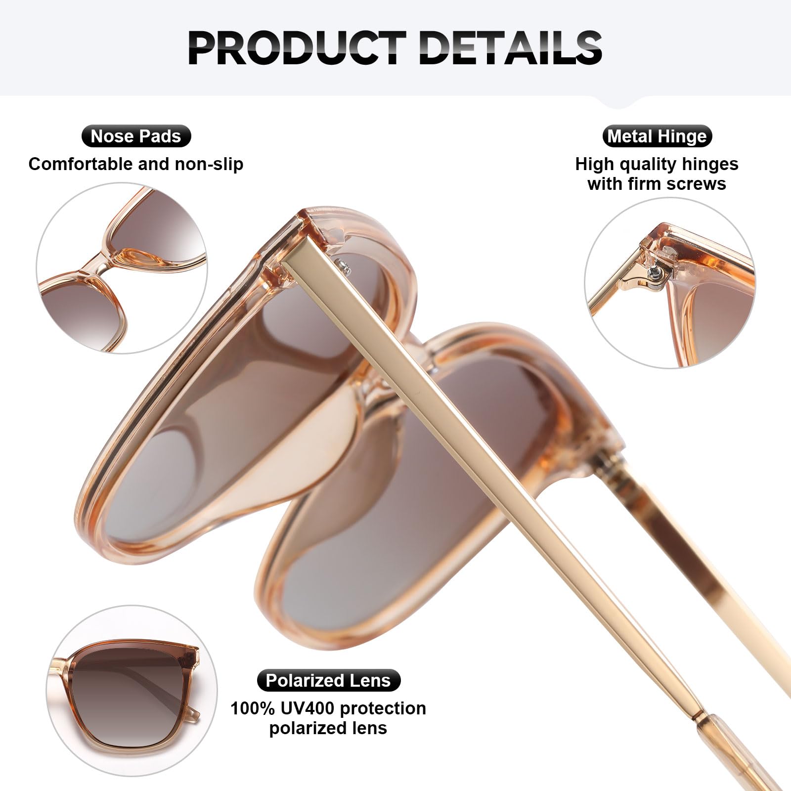 HAOLOTA Metal Frame Cat Eye Sunglasses Women SG1066