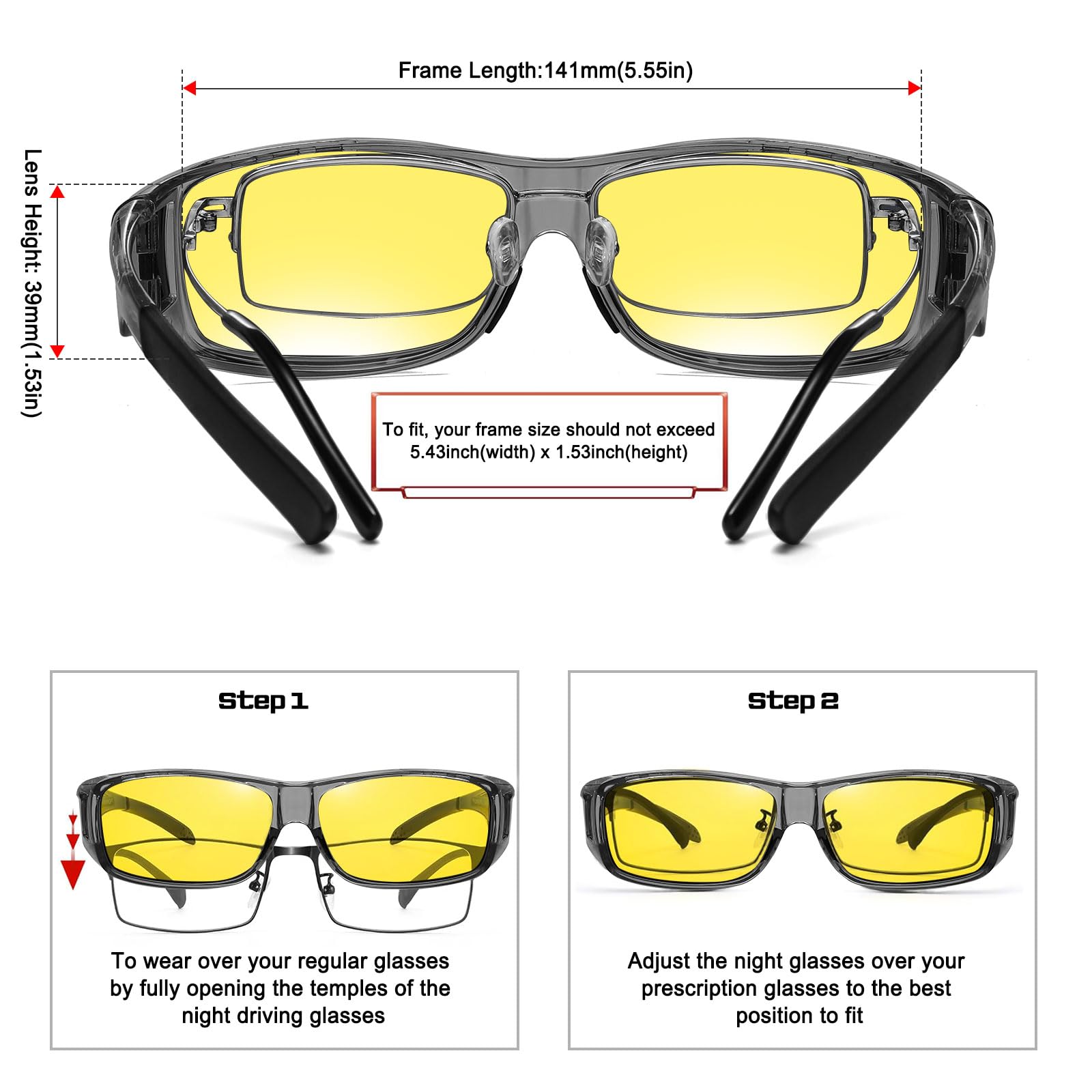 HAOLOTA Night Driving Over Glasses Men Women NV0154