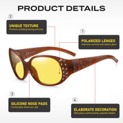 HAOLOTA Rhinestone Night Driving Glasses Women NV0008