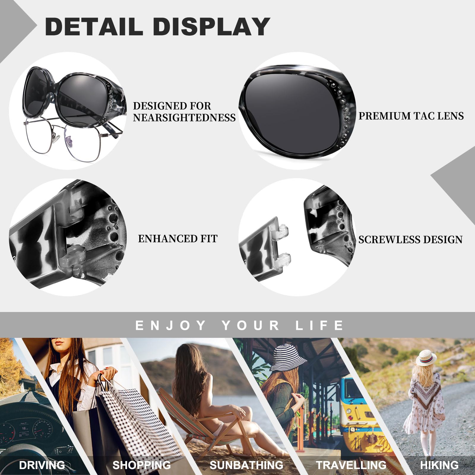HAOLOTA Rhinestone Fit Over Sunglasses Women SG0108