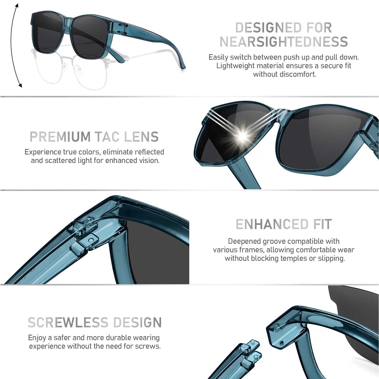 HAOLOTA Square Oversized Over Sunglasses Men SG0174L