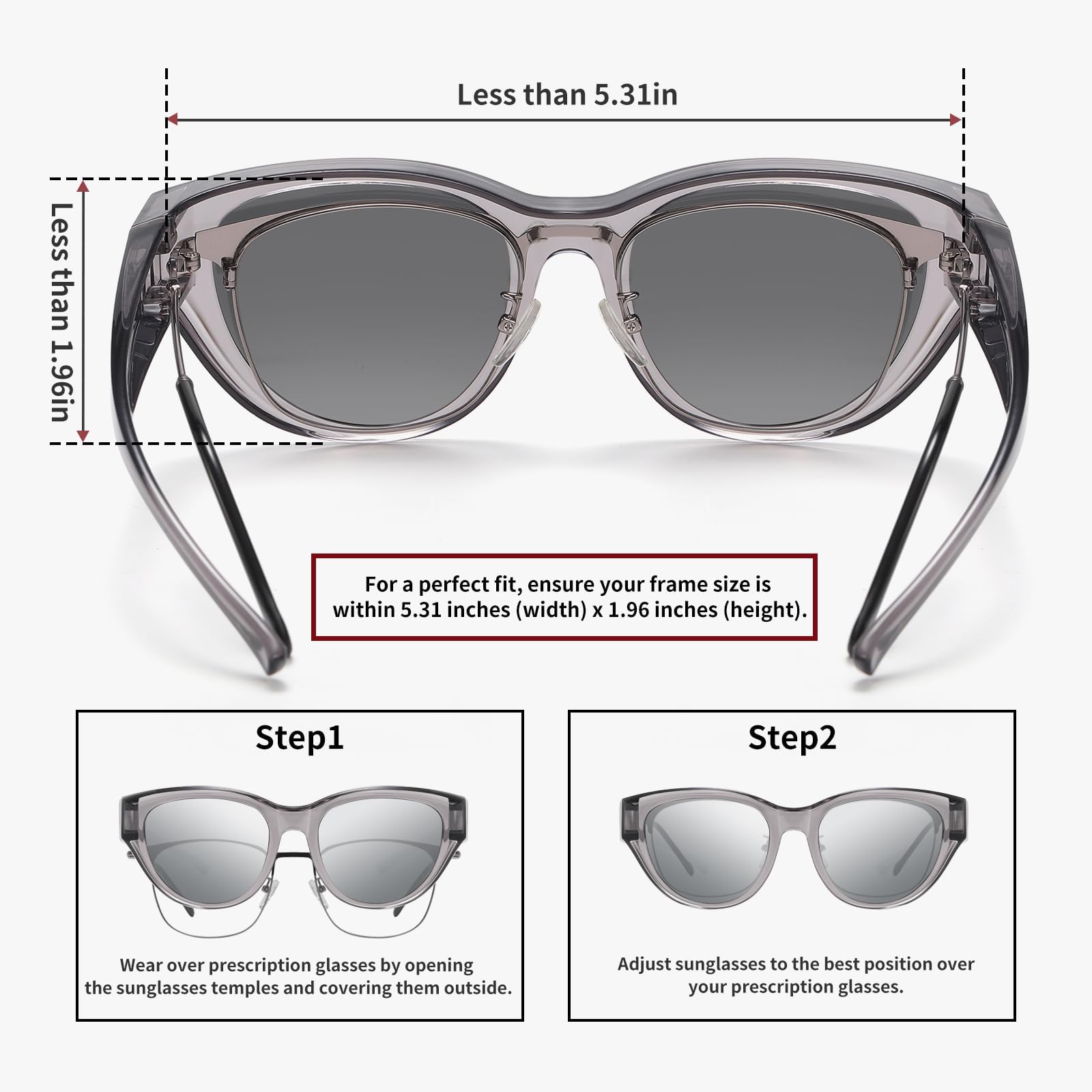 HAOLOTA Small Cat Eye Fit Over Sunglasses Women SG0171