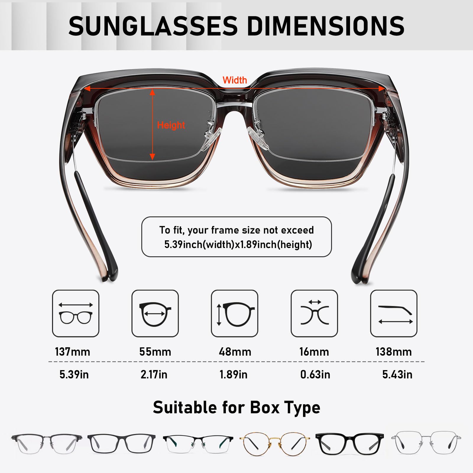 HAOLOTA Square Shapes Fit-Over Sunglasses SG0512
