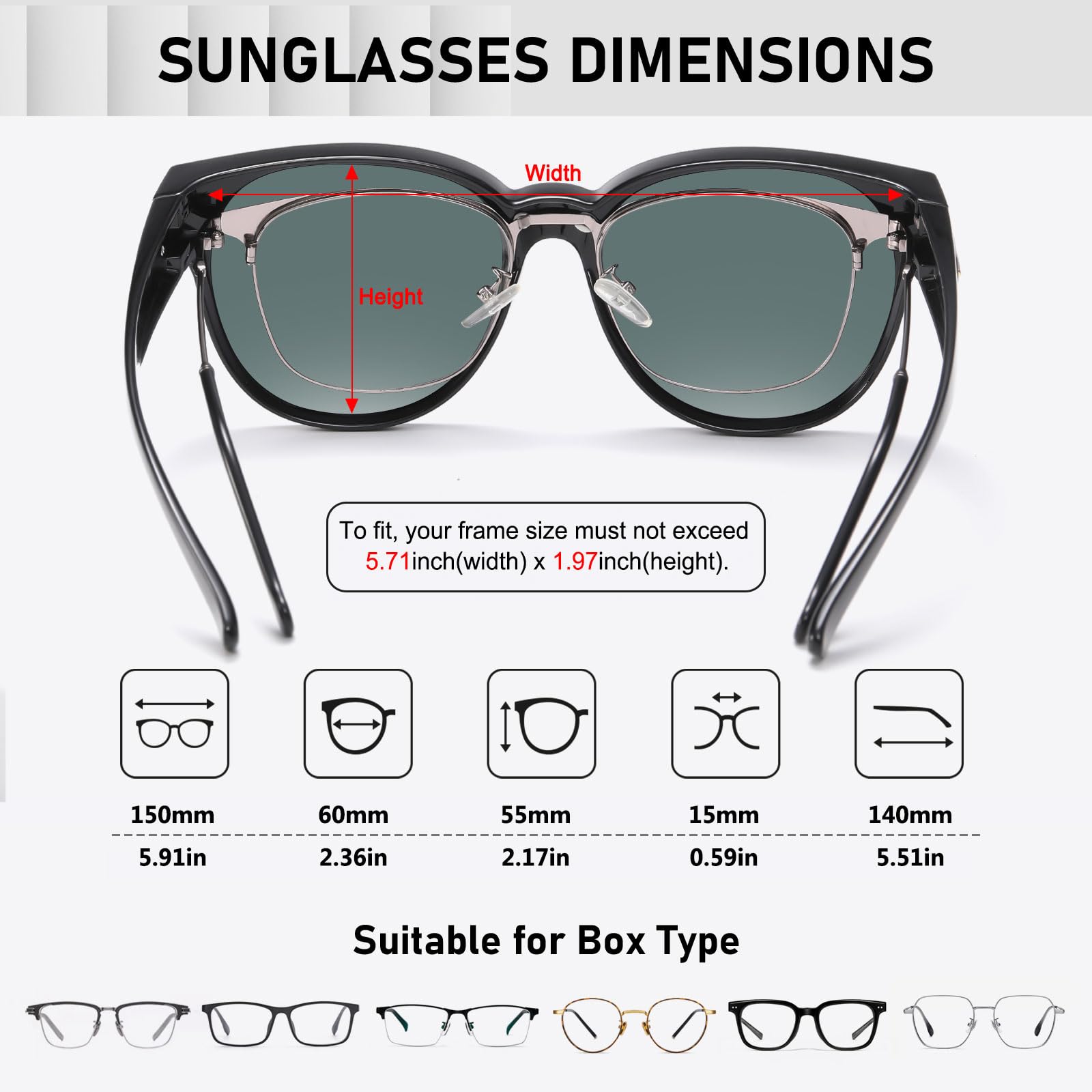 HAOLOTA Cat Eye Sunglasses Over Glasses Women SG0189