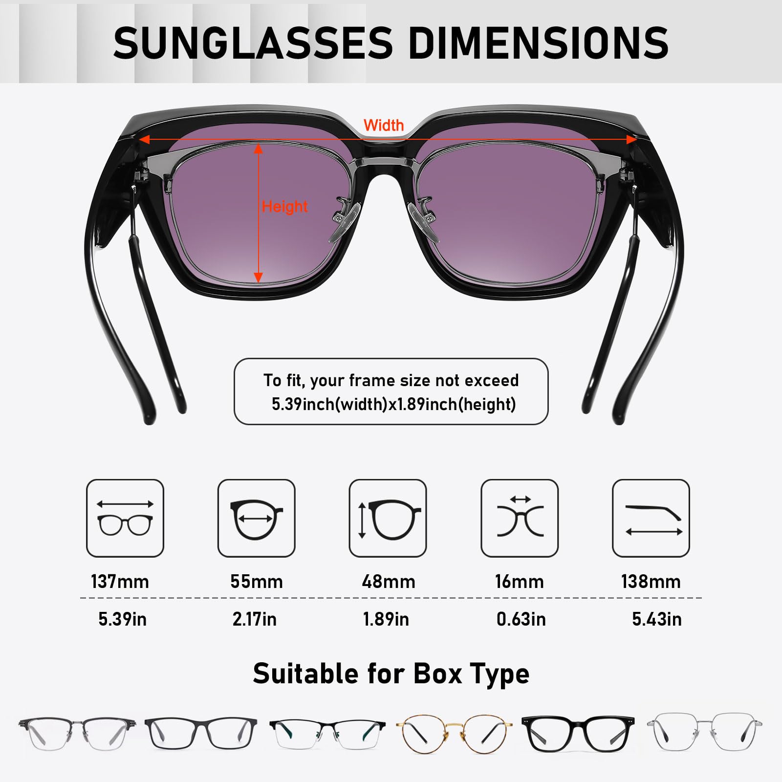 HAOLOTA Square Shapes Fit-Over Sunglasses SG0512