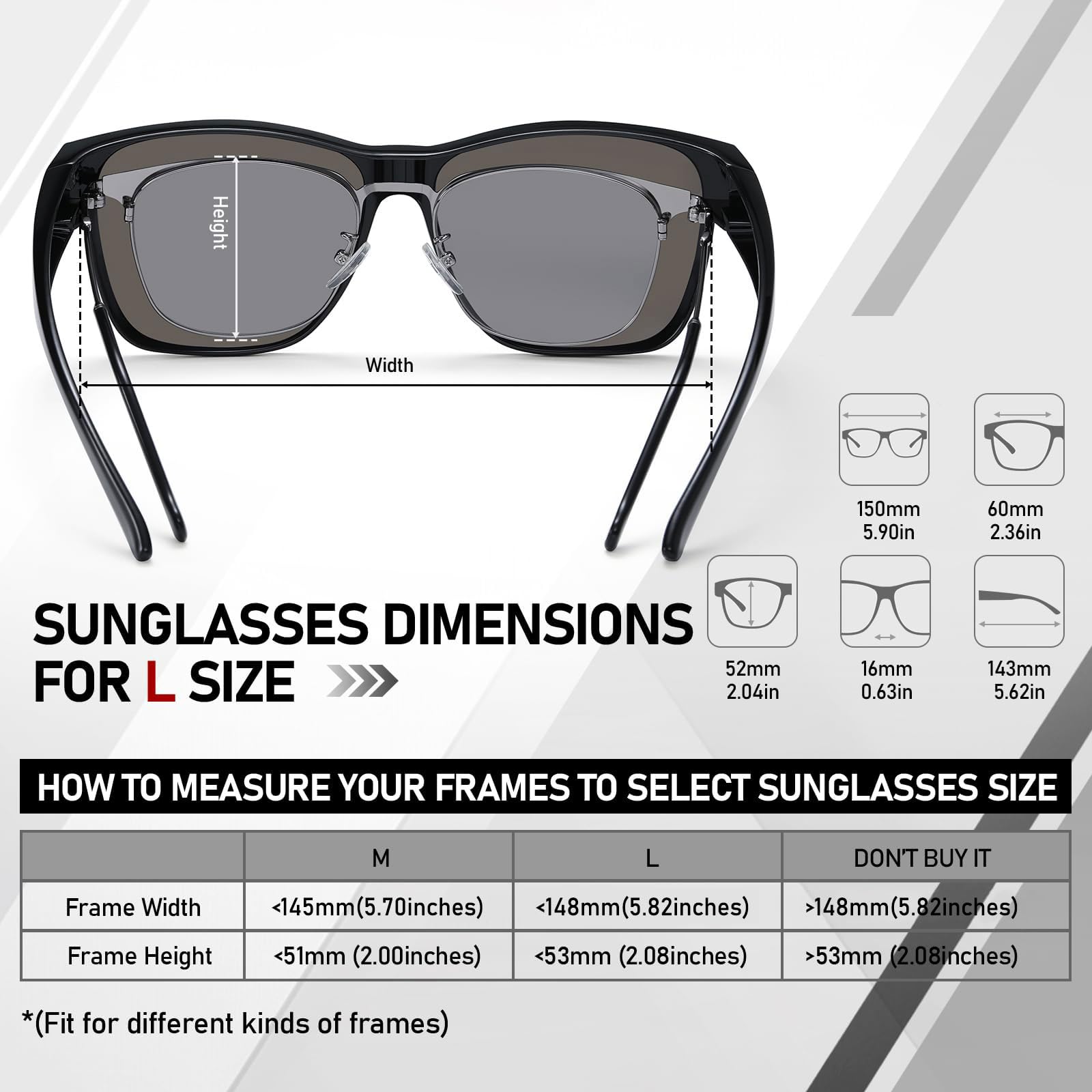 HAOLOTA Square Oversized Over Sunglasses Men SG0174L