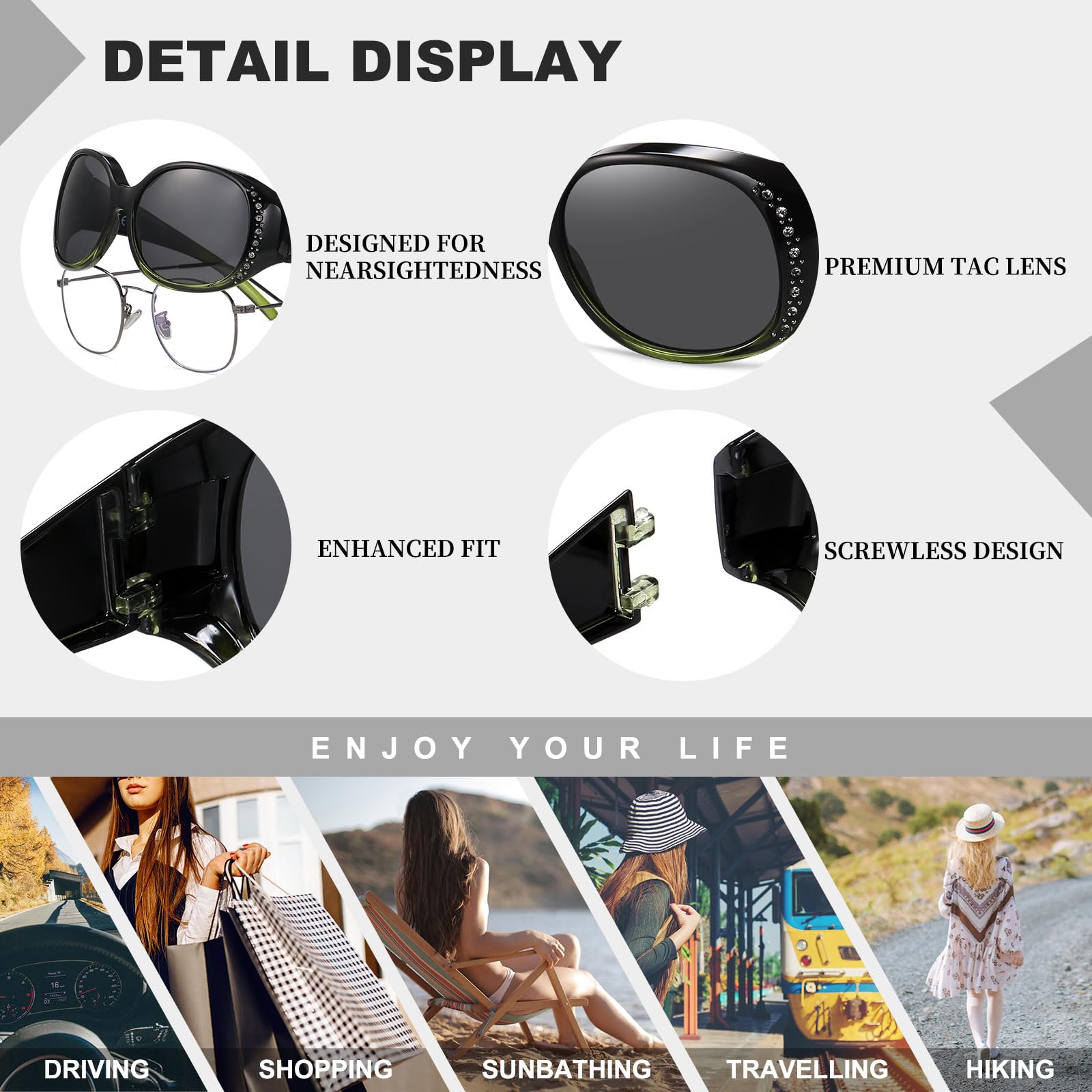 HAOLOTA Rhinestone Fit Over Sunglasses Women SG0108
