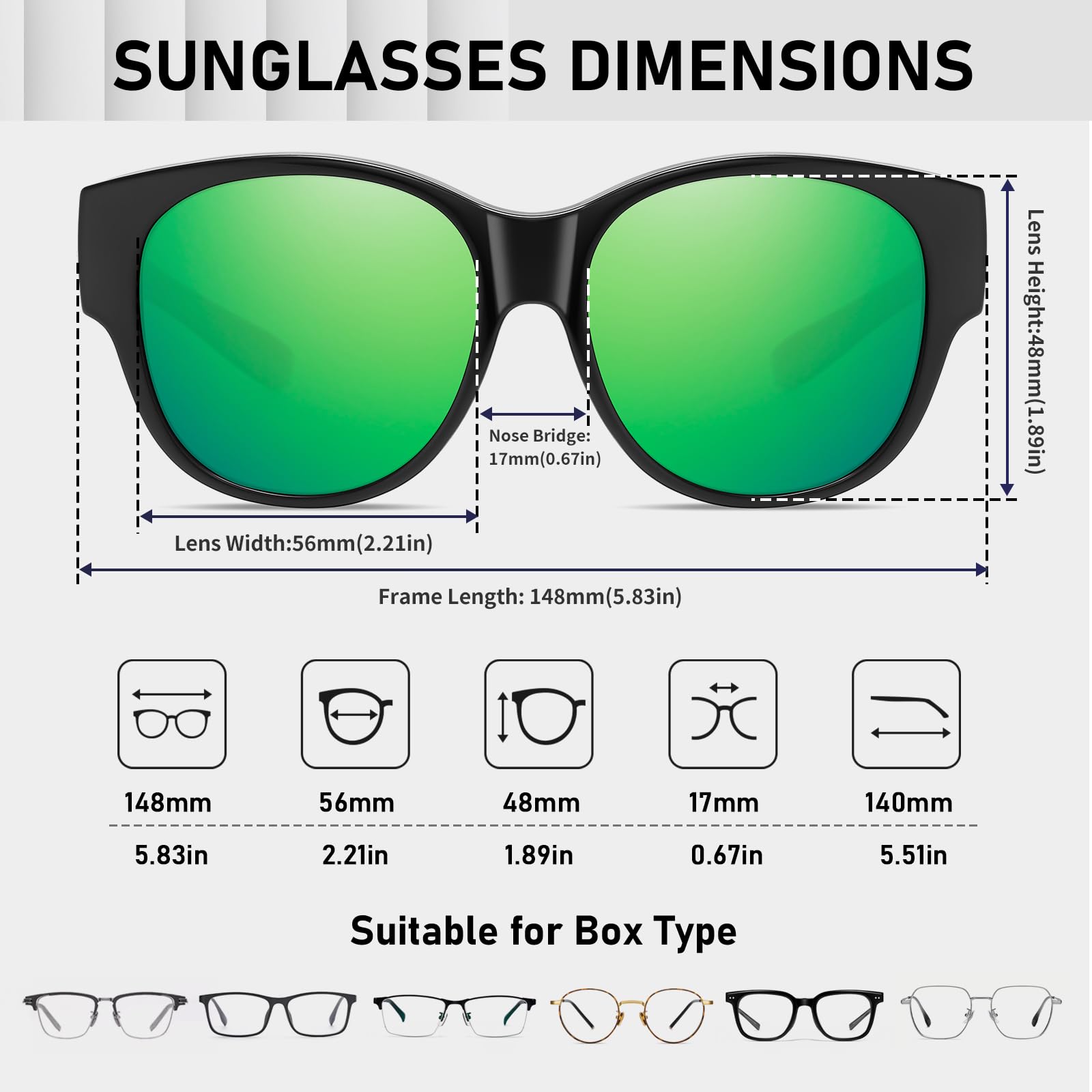 HAOLOTA Cat Eye Sunglasses Over Glasses SG0179