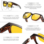 HAOLOTA Square Fit over Night Vision Driving Glasses NV0512
