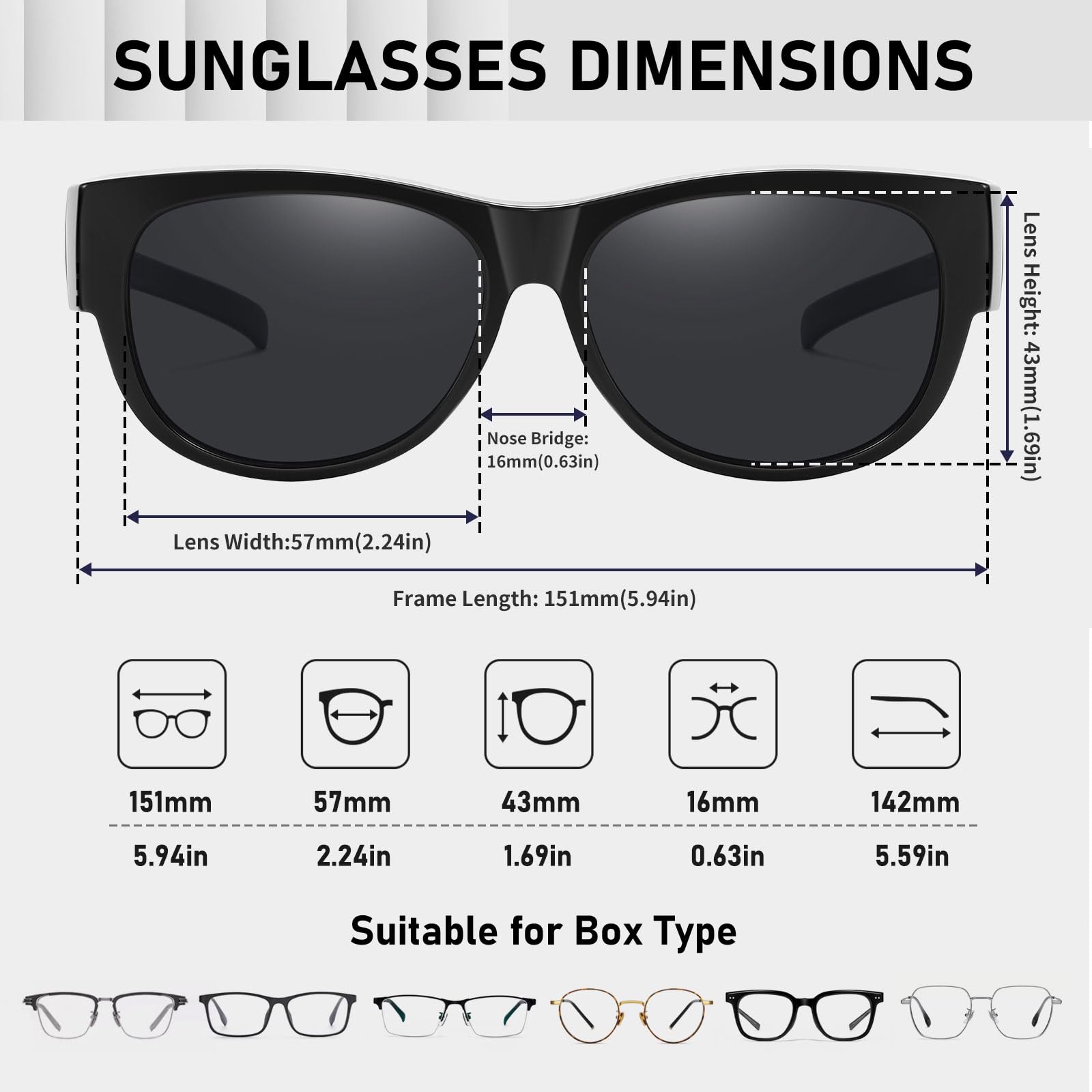 HAOLOTA Cat Eye Sunglasses Over Glasses Women SG0173