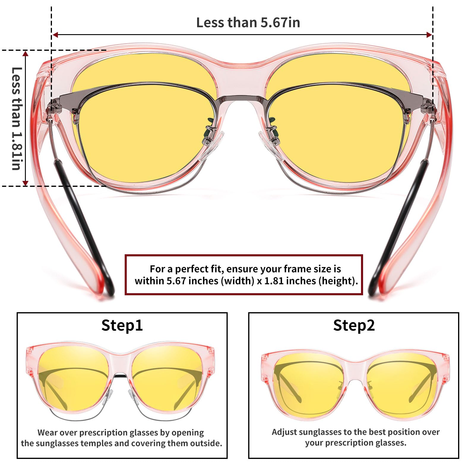HAOLOTA Night Driving Glasses Over Glasses Women NV0179