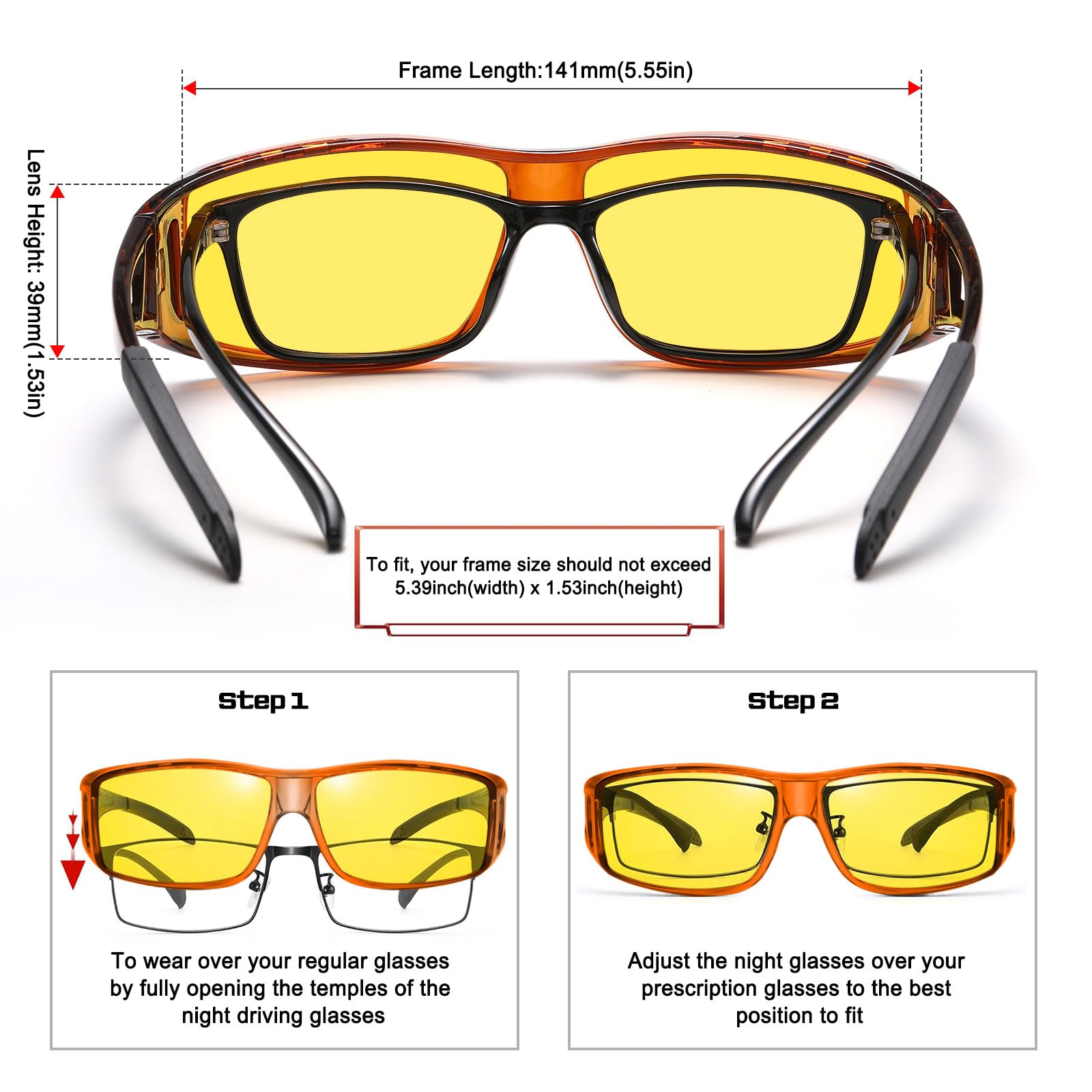 HAOLOTA Night Driving Over Glasses Men Women NV0311