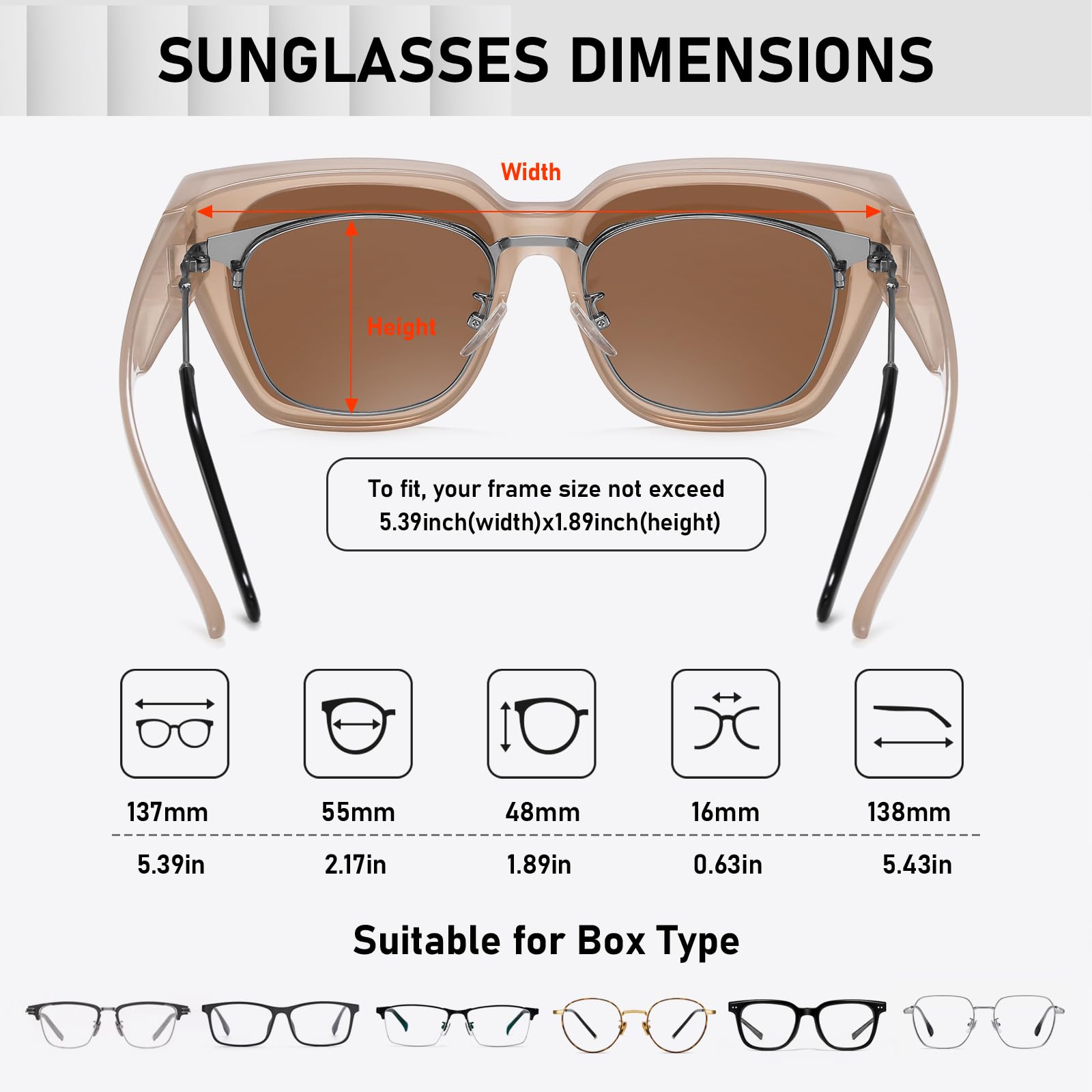 HAOLOTA Square Shapes Fit-Over Sunglasses SG0512