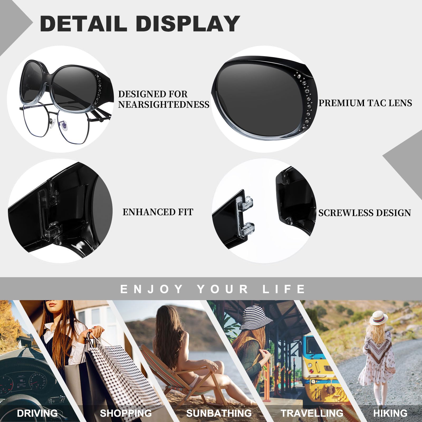 HAOLOTA Rhinestone Fit Over Sunglasses Women SG0108