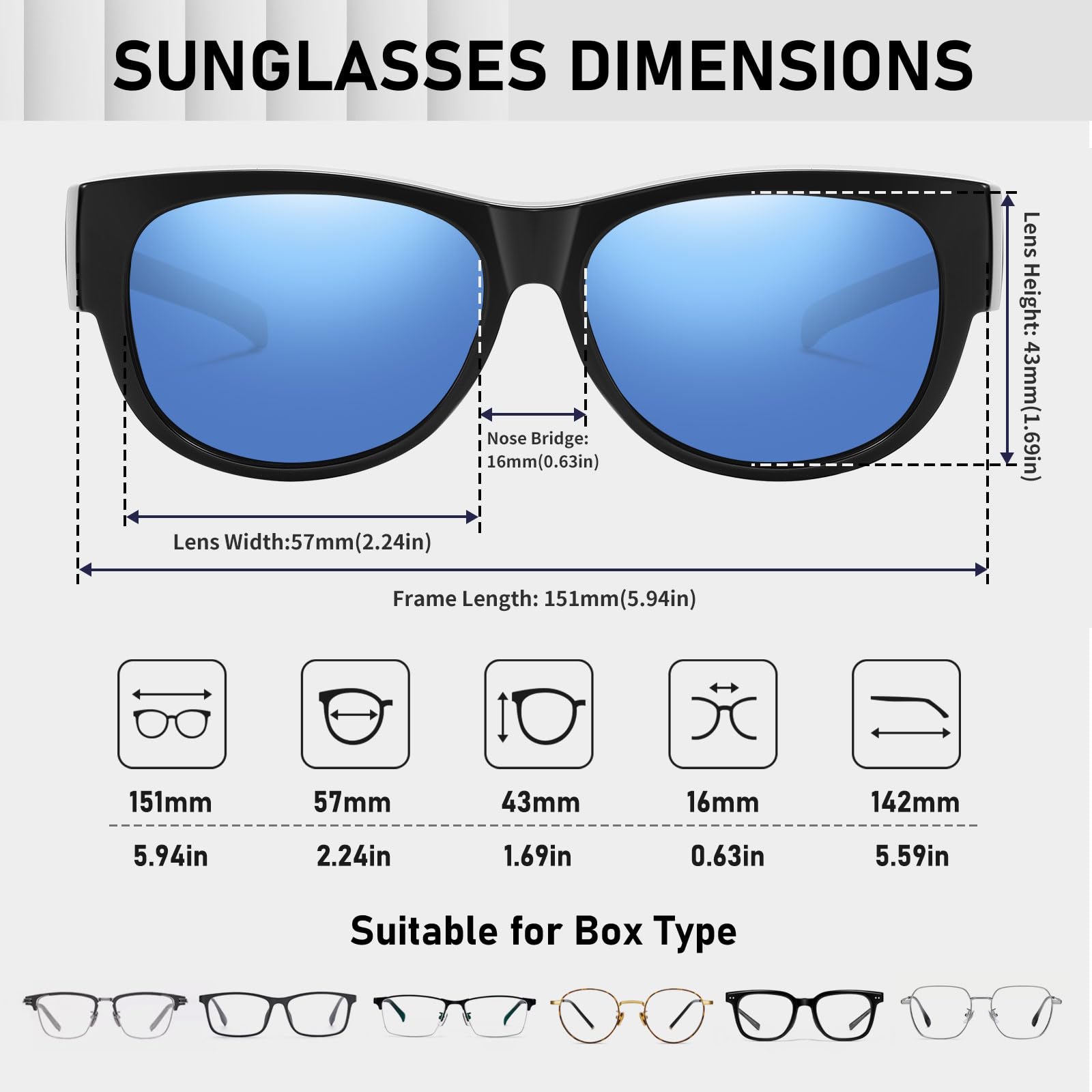 HAOLOTA Cat Eye Sunglasses Over Glasses Women SG0173