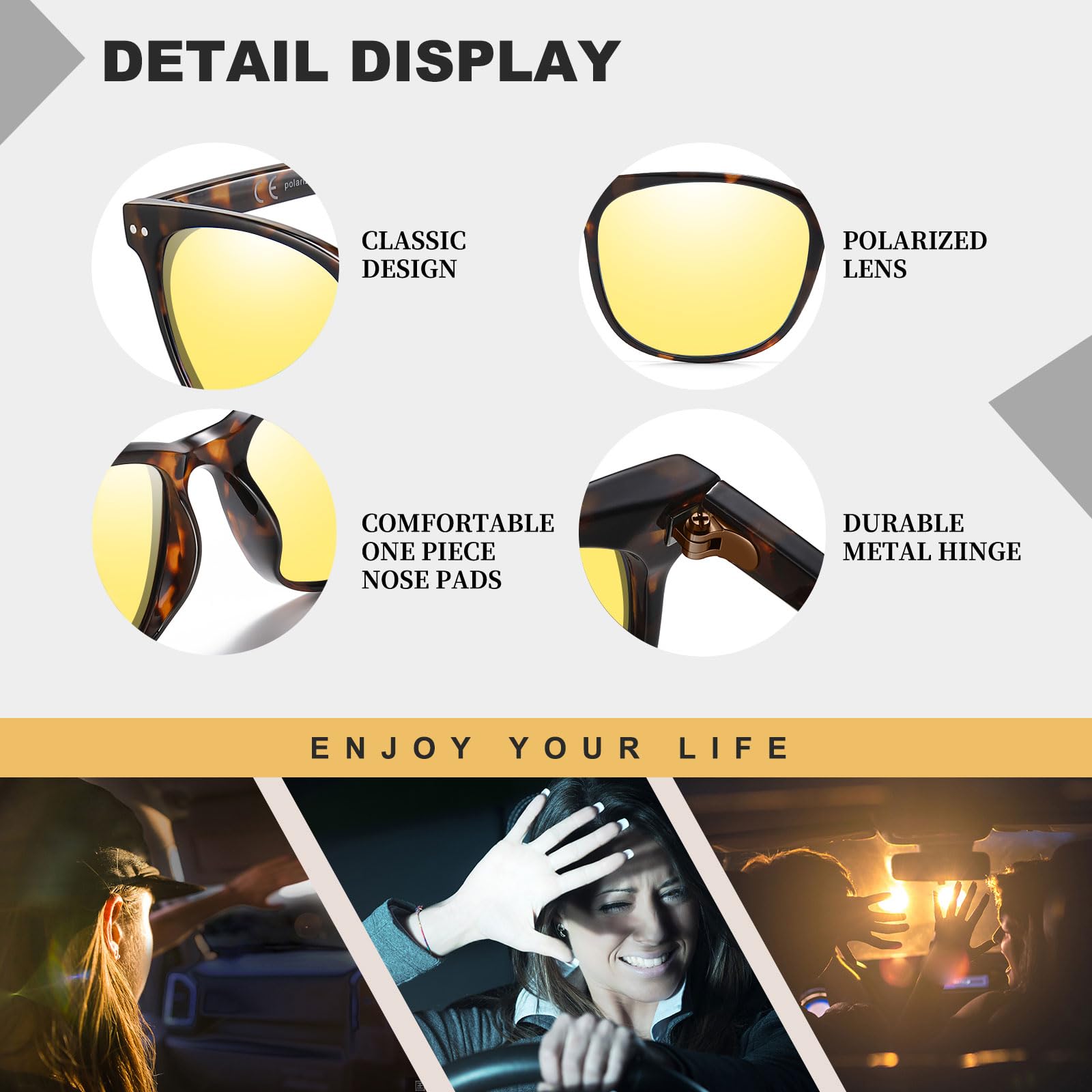 HAOLOTA Anti Glare Night Driving Glasses Women NV8081
