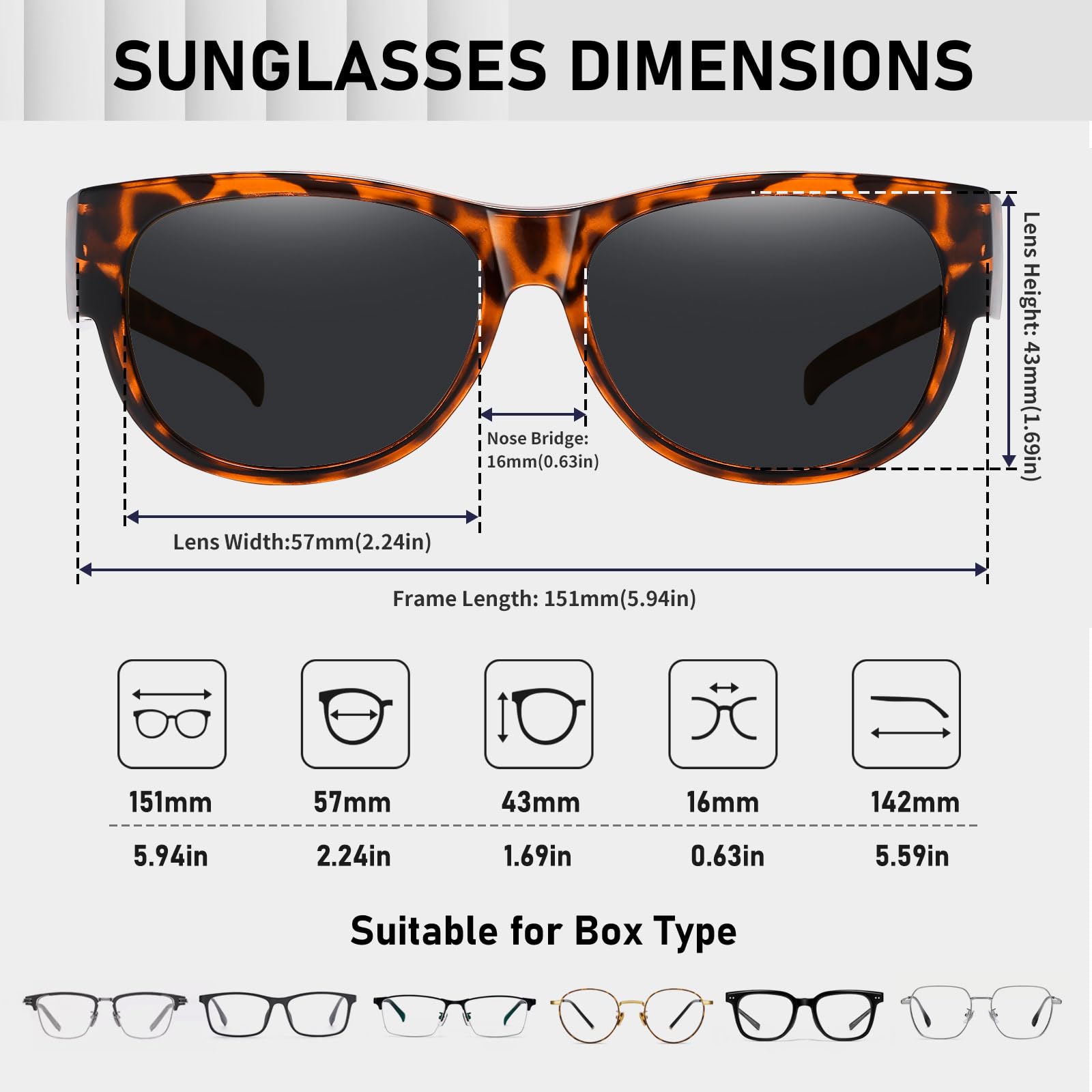 HAOLOTA Cat Eye Sunglasses Over Glasses Women SG0173