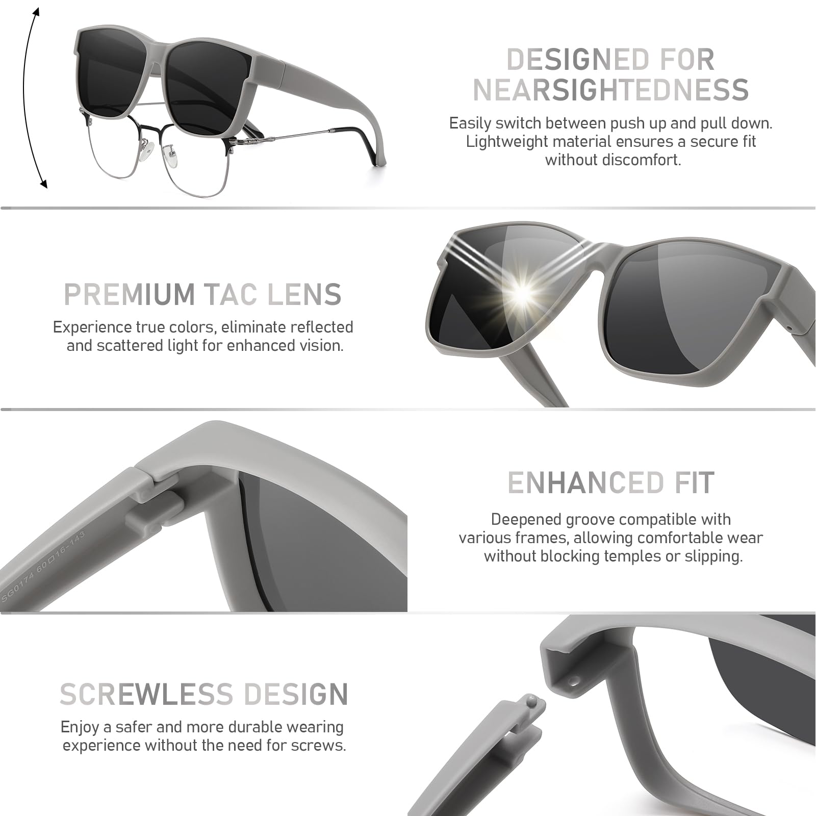 HAOLOTA Square Oversized Over Sunglasses Men SG0174L
