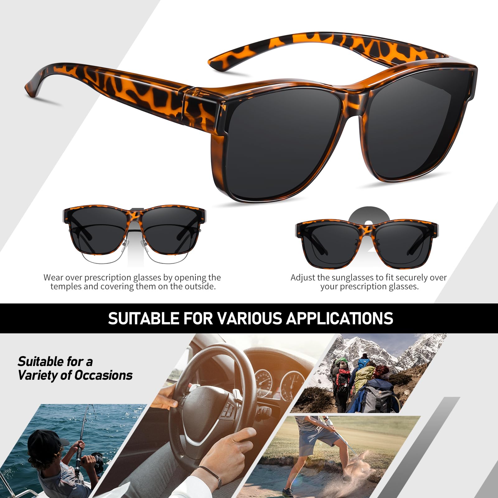 HAOLOTA Square Shades Fit-Over Sunglasses Men SG0174M