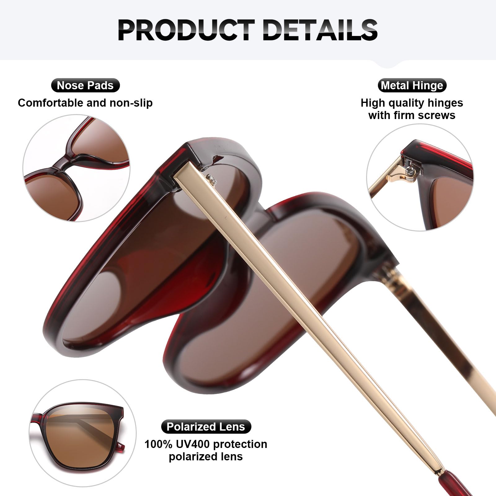 HAOLOTA Metal Frame Cat Eye Sunglasses Women SG1066