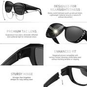 HAOLOTA Rhinestone Fit Over Sunglasses Women SG0107
