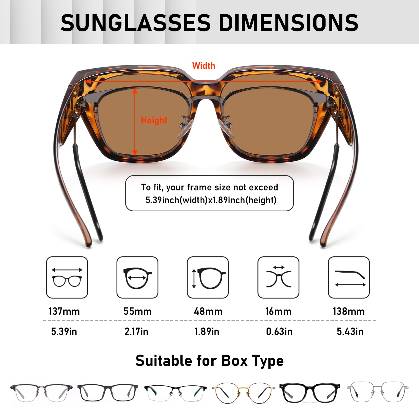 HAOLOTA Square Shapes Fit-Over Sunglasses SG0512