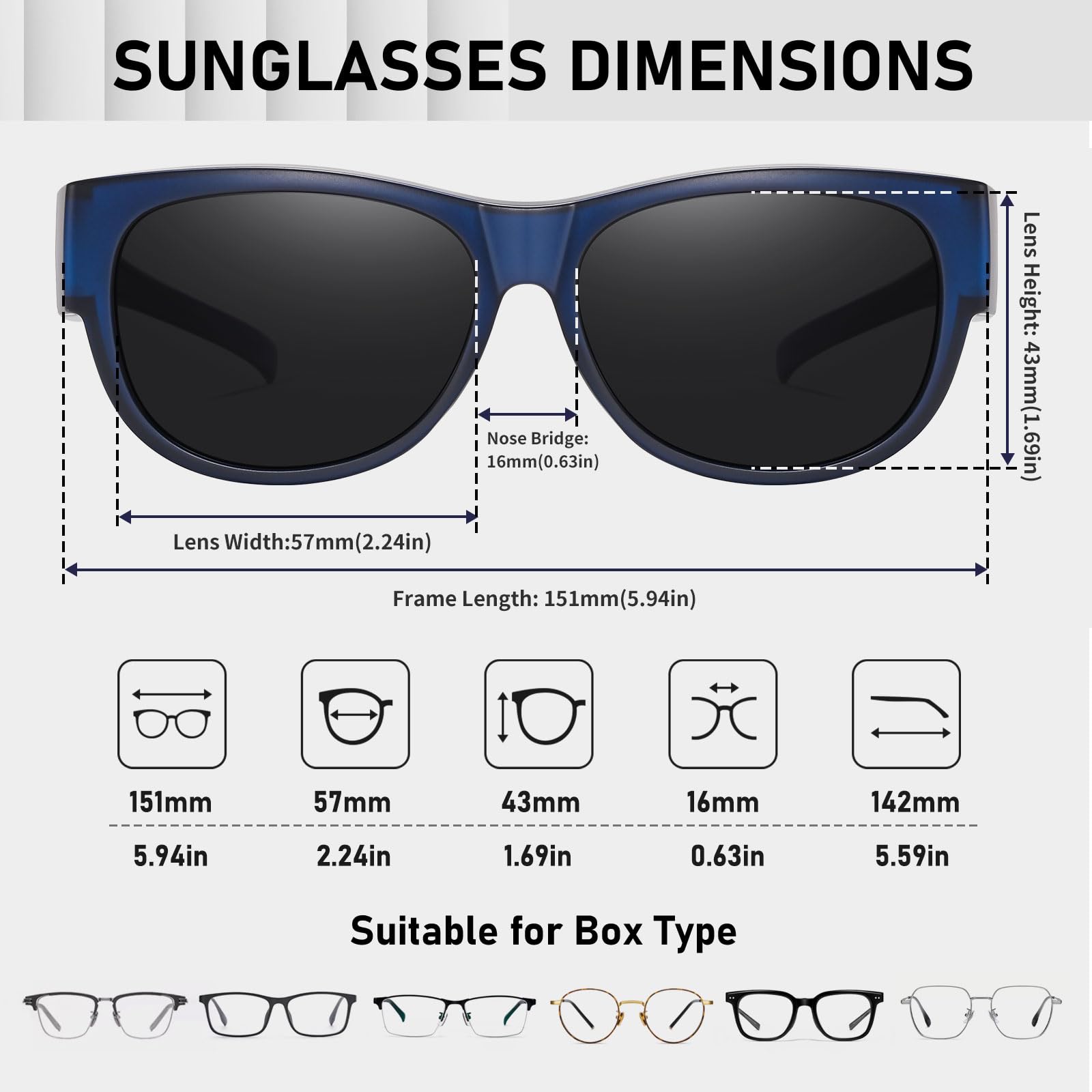 HAOLOTA Cat Eye Sunglasses Over Glasses Women SG0173