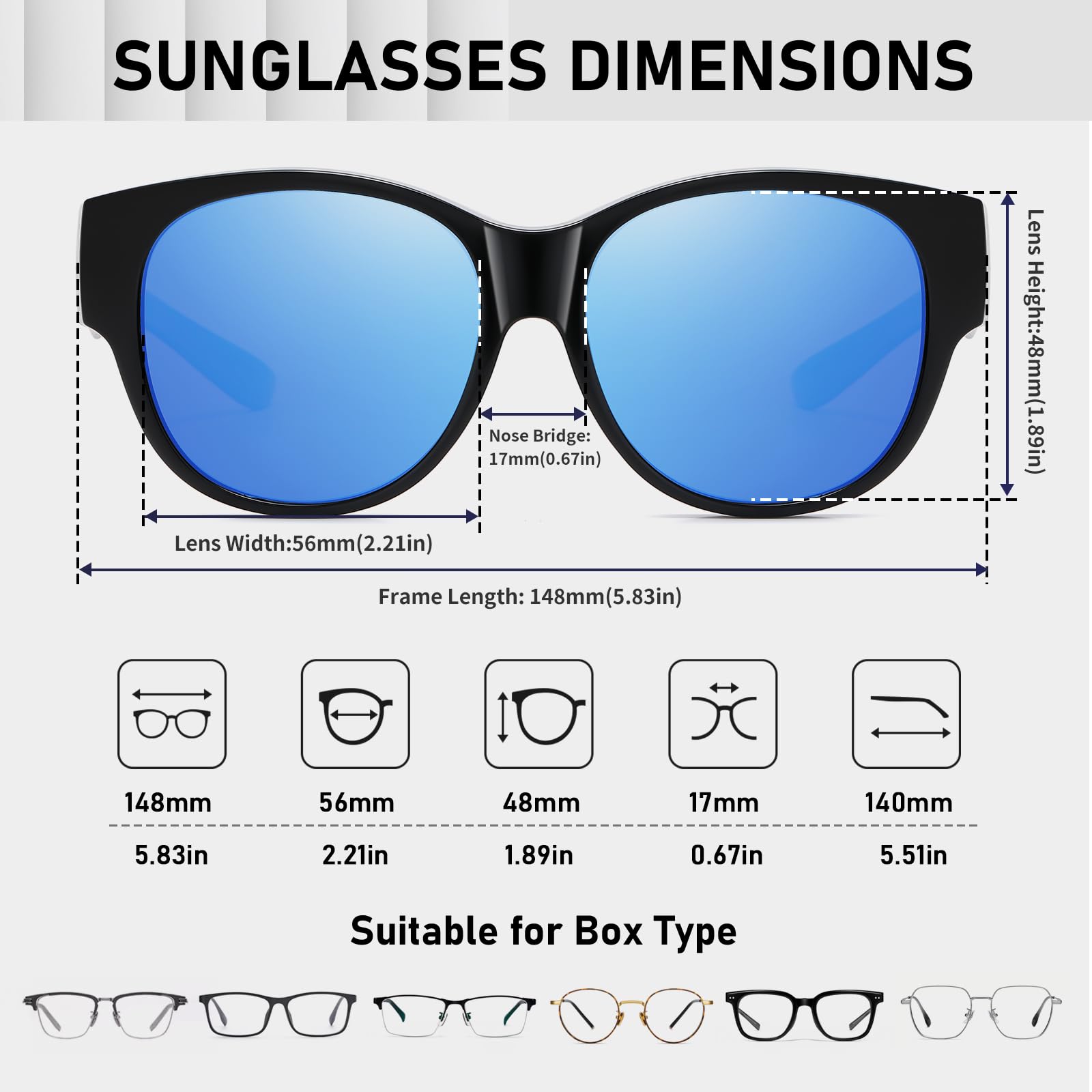 HAOLOTA Cat Eye Sunglasses Over Glasses SG0179