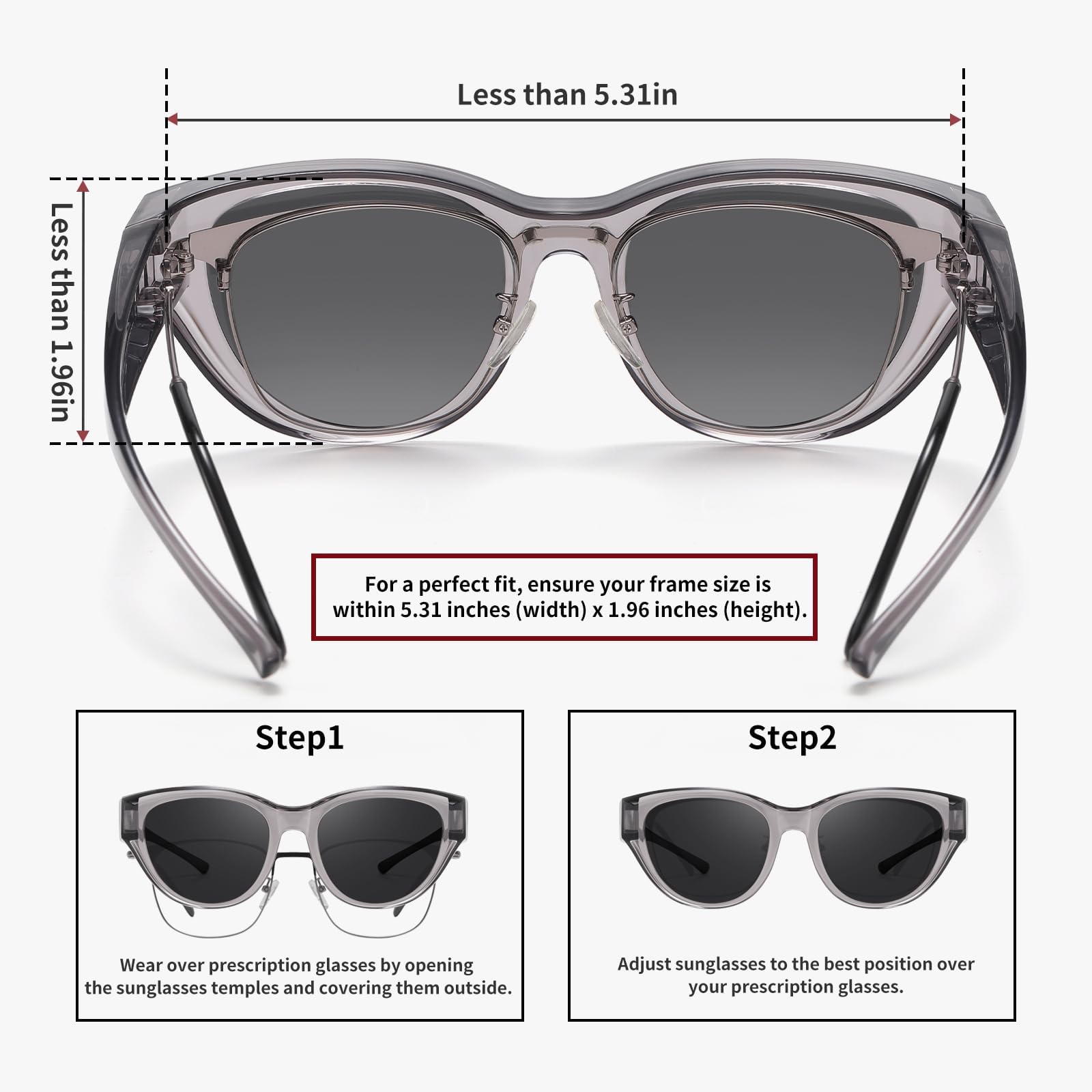 HAOLOTA Small Cat Eye Fit Over Sunglasses Women SG0171