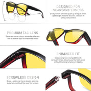 HAOLOTA Square Night Vision Driving Over Glasses NV0174L