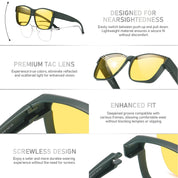HAOLOTA Square Night Vision Driving Over Glasses NV0174L