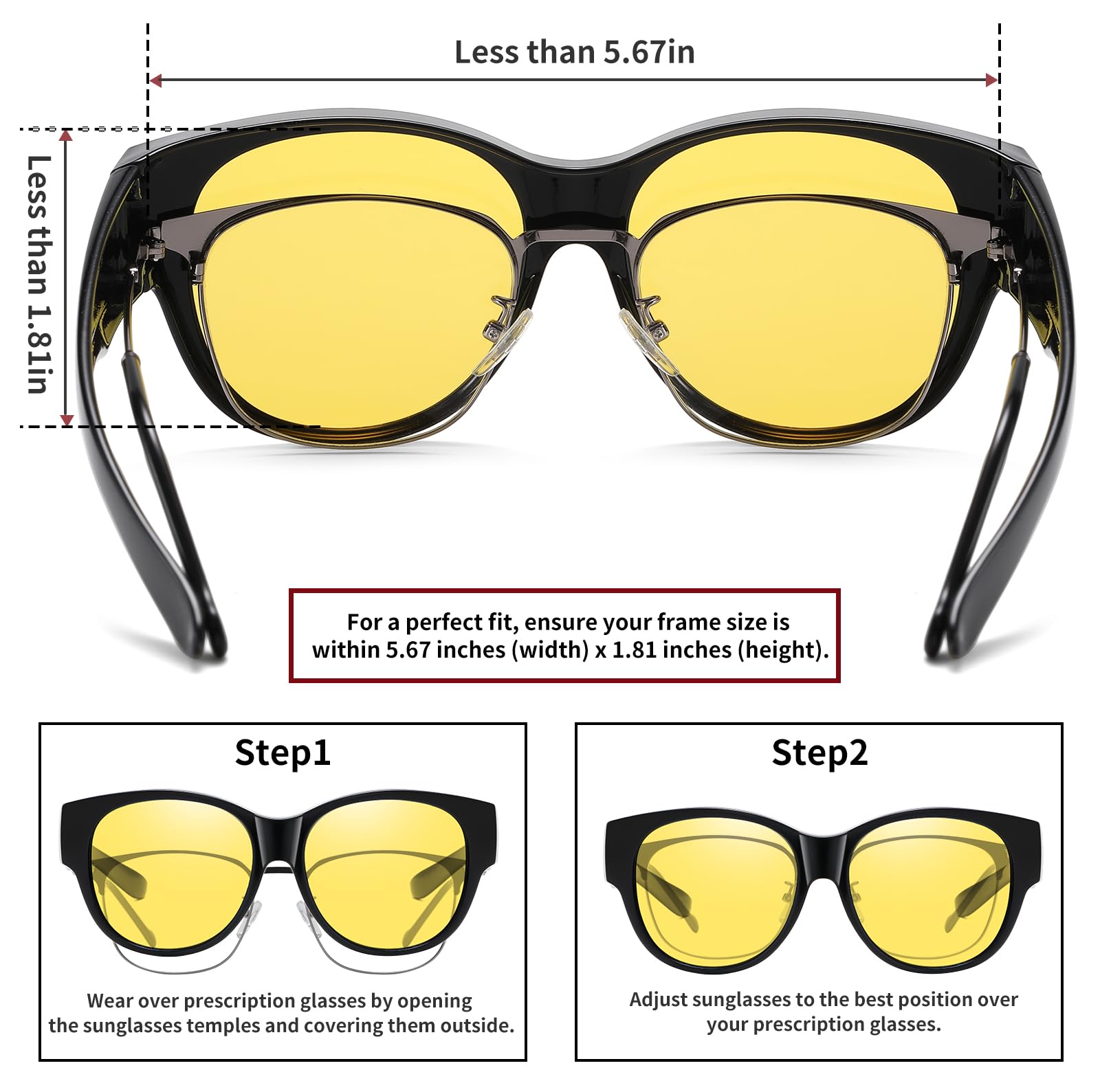 HAOLOTA Night Driving Glasses Over Glasses Women NV0179