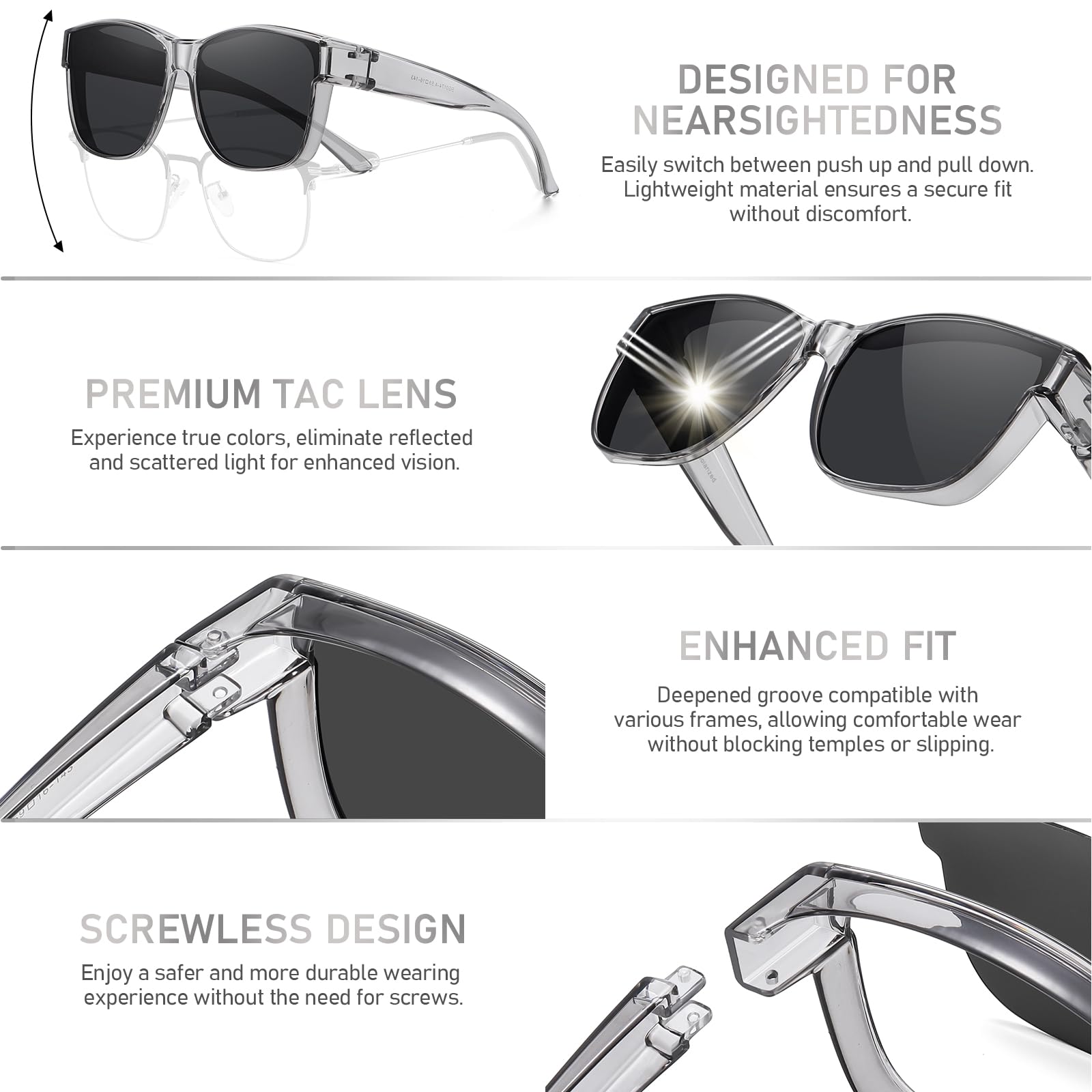 HAOLOTA Square Shades Fit-Over Sunglasses Men SG0174M