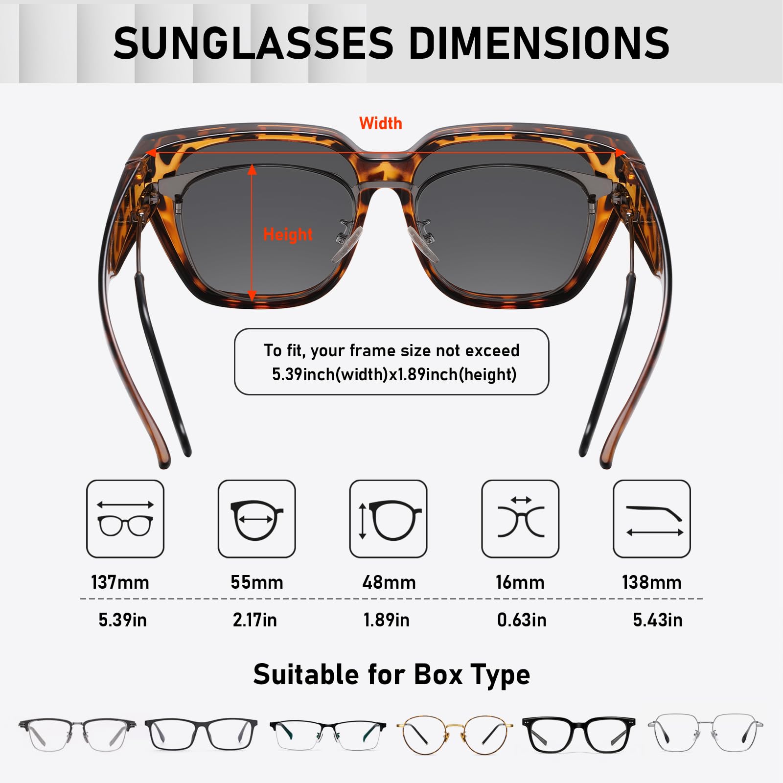 HAOLOTA Square Shapes Fit-Over Sunglasses SG0512