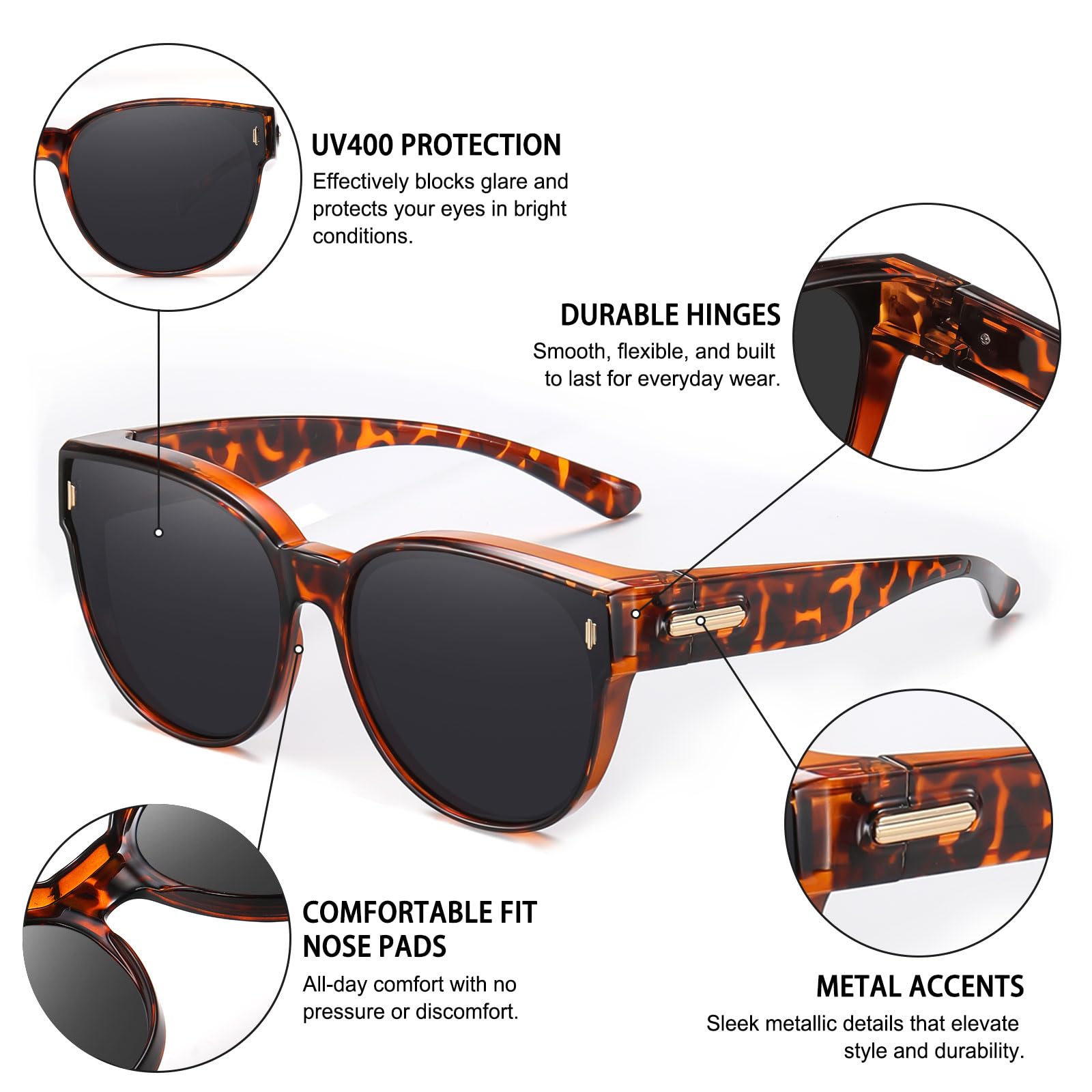 HAOLOTA Cat Eye Sunglasses Over Glasses Women SG0189