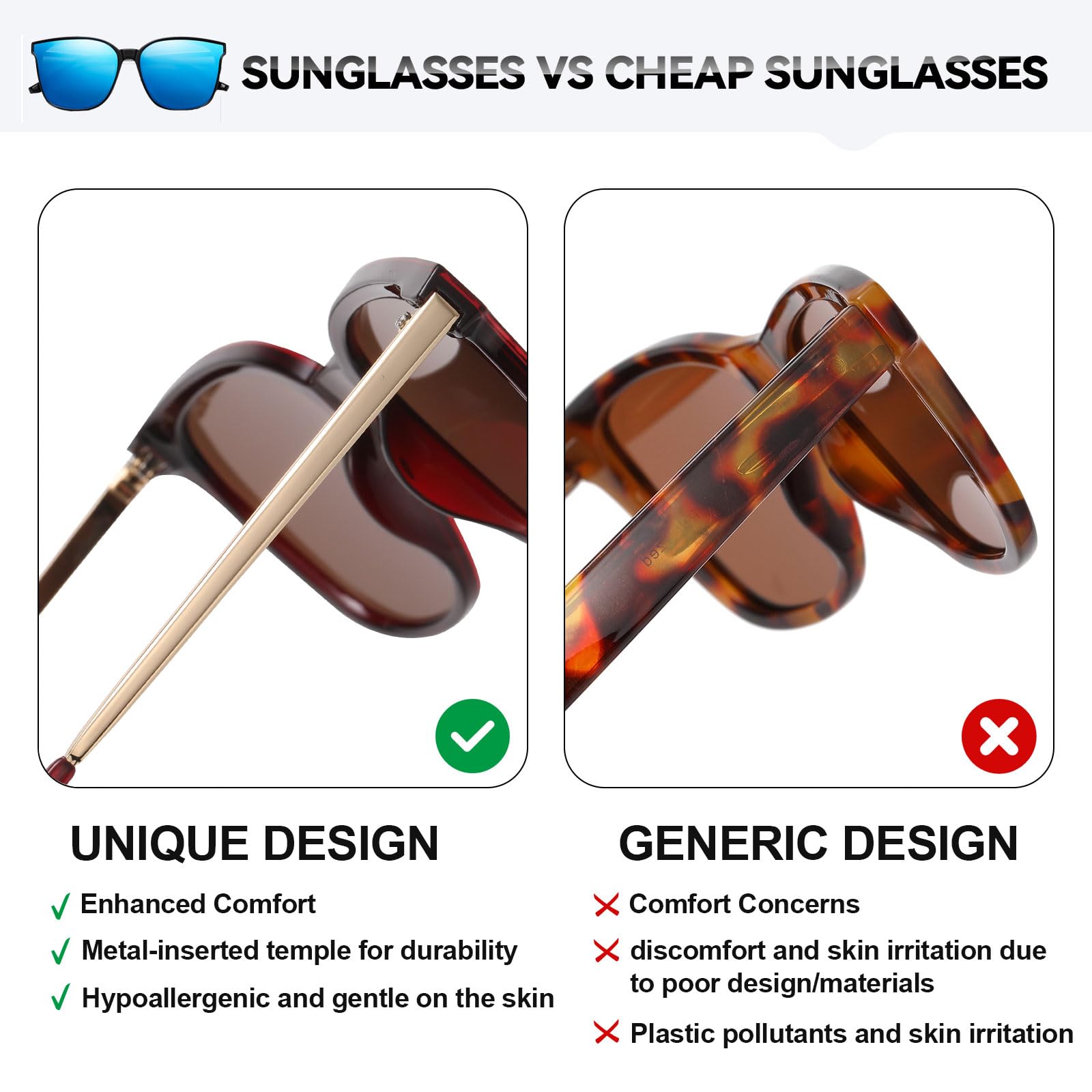 HAOLOTA Metal Frame Cat Eye Sunglasses Women SG1066